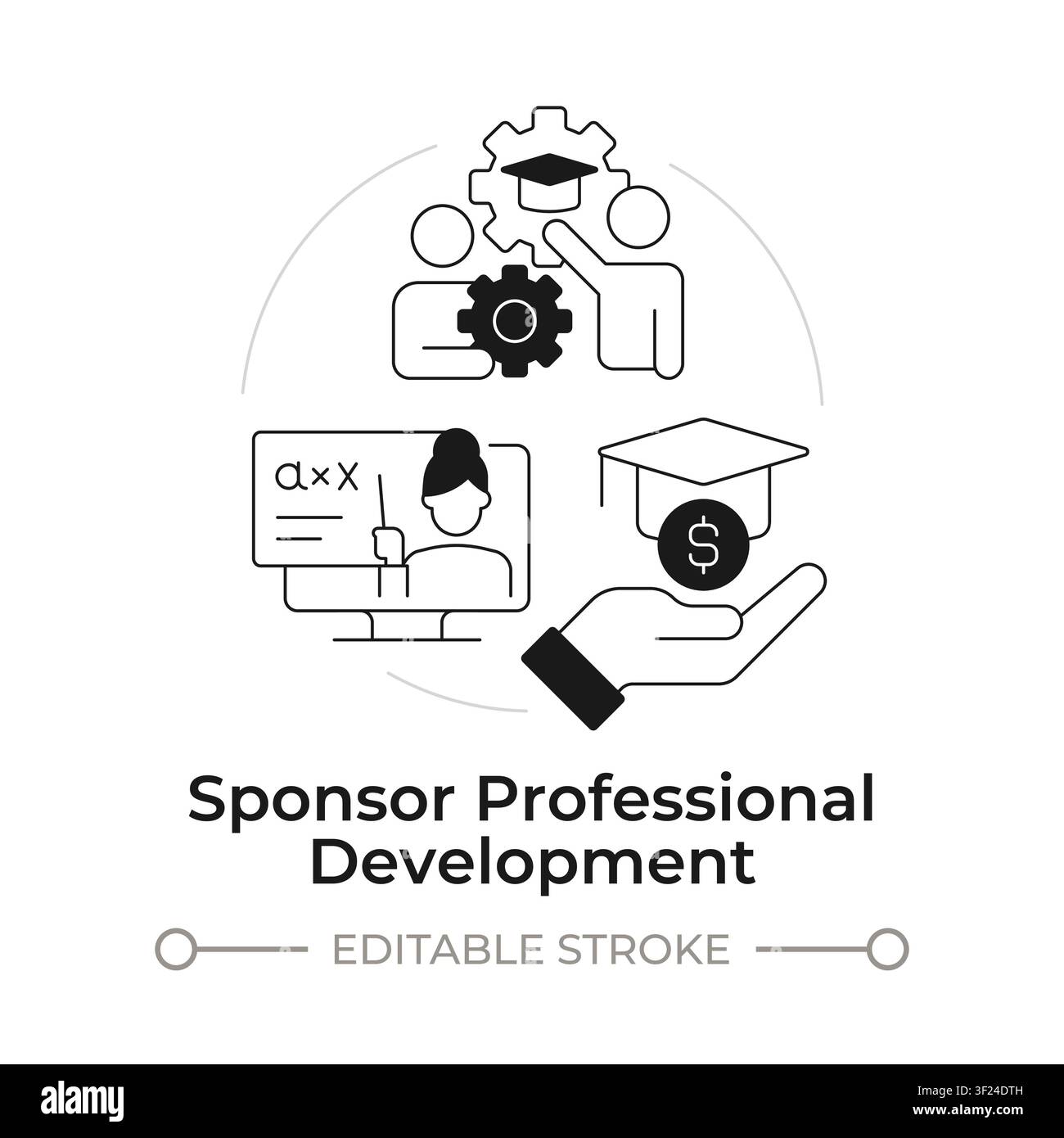 Sponsor professional development modern flat line concept icon Stock Vector