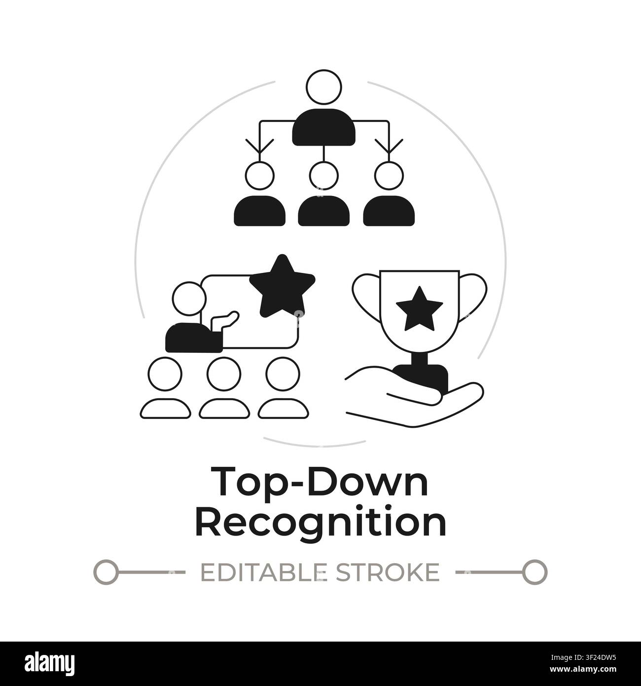 Top down recognition modern flat line concept icon Stock Vector