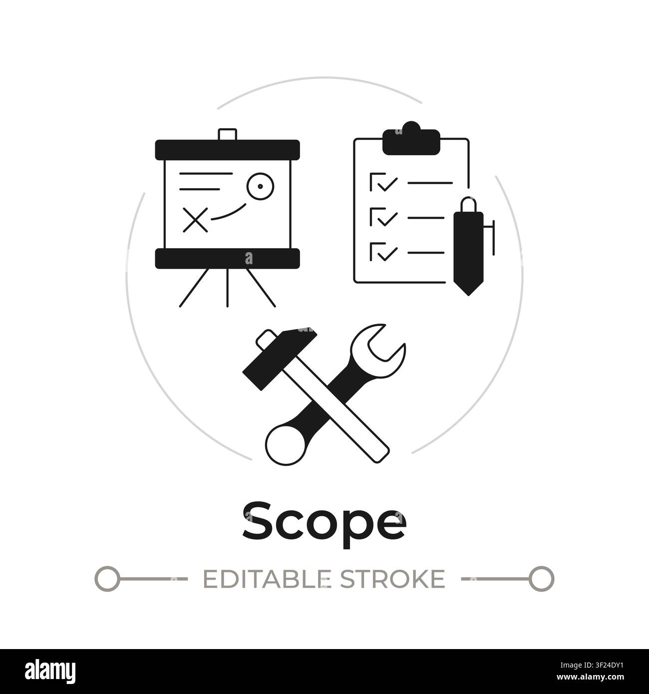 Scope modern flat line concept icon Stock Vector
