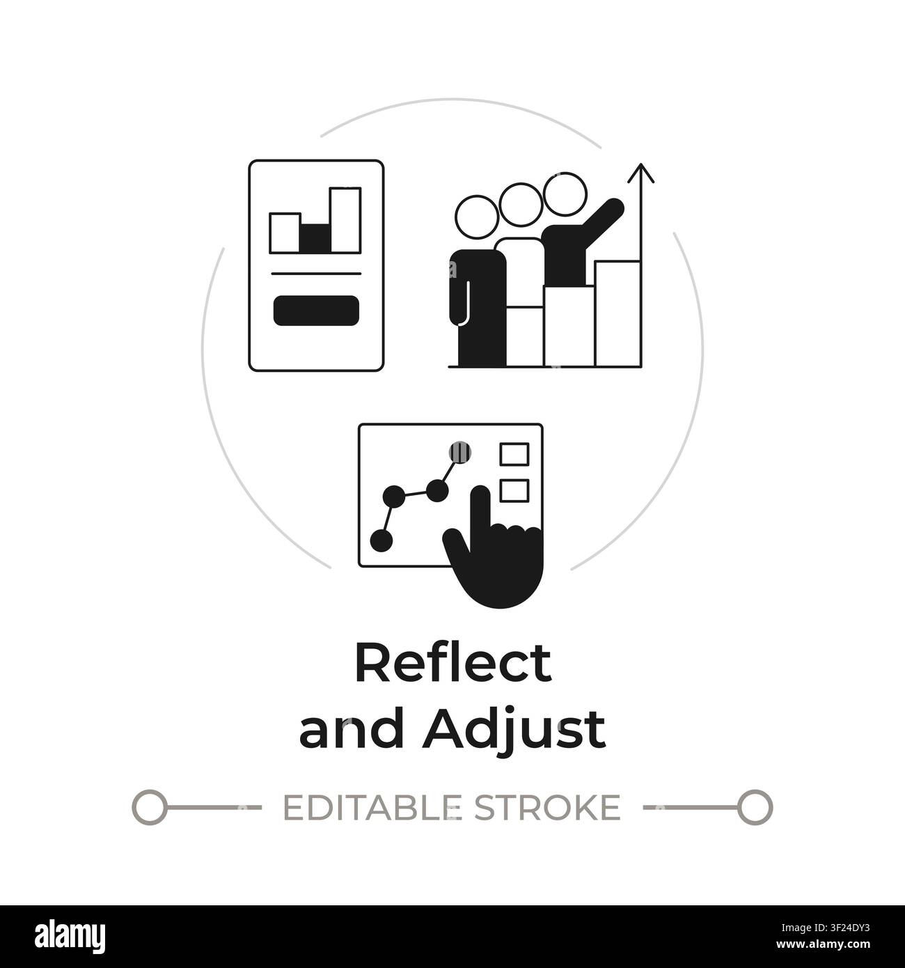 Reflect and adjust modern flat line concept icon Stock Vector
