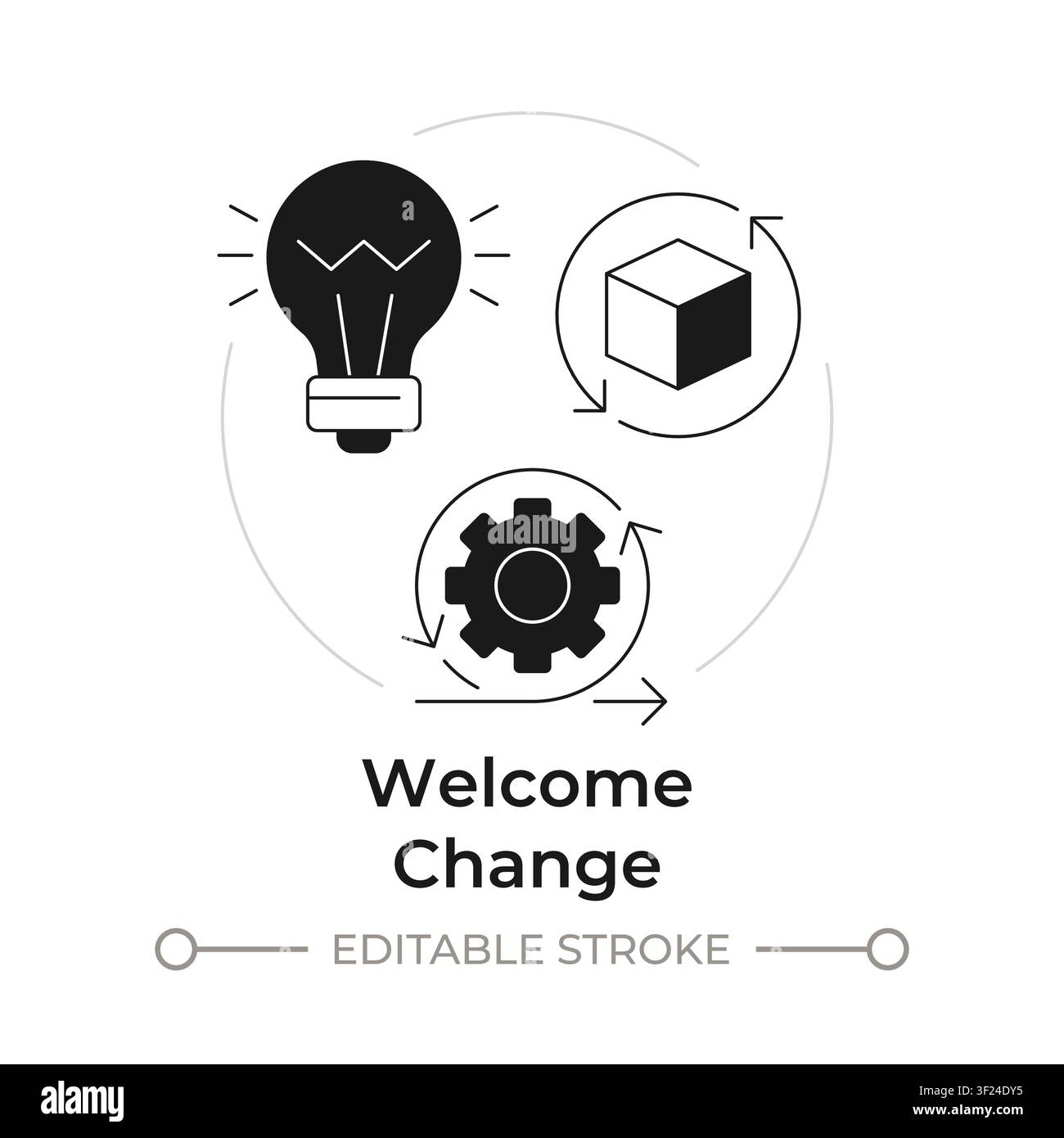 Welcome change modern flat line concept icon Stock Vector