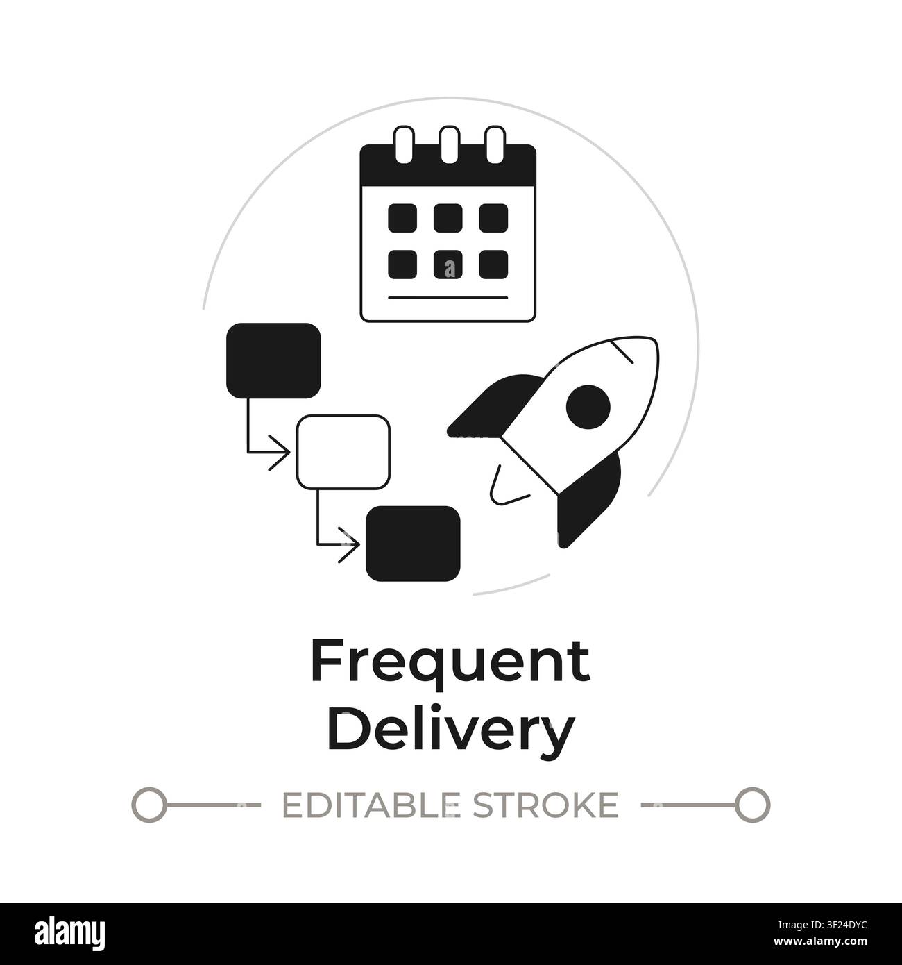 Frequent delivery modern flat line concept icon Stock Vector
