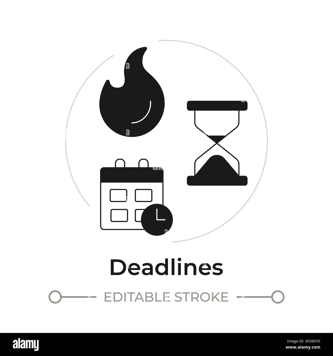 Deadlines modern flat line concept icon Stock Vector