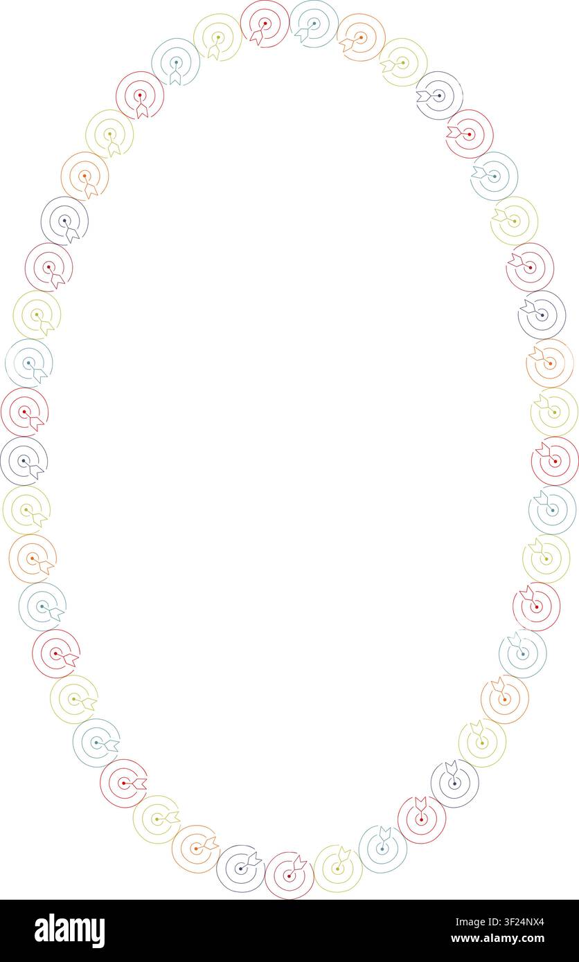 Darts game frame. Game competition on white background border with empty space for your text Stock Vector