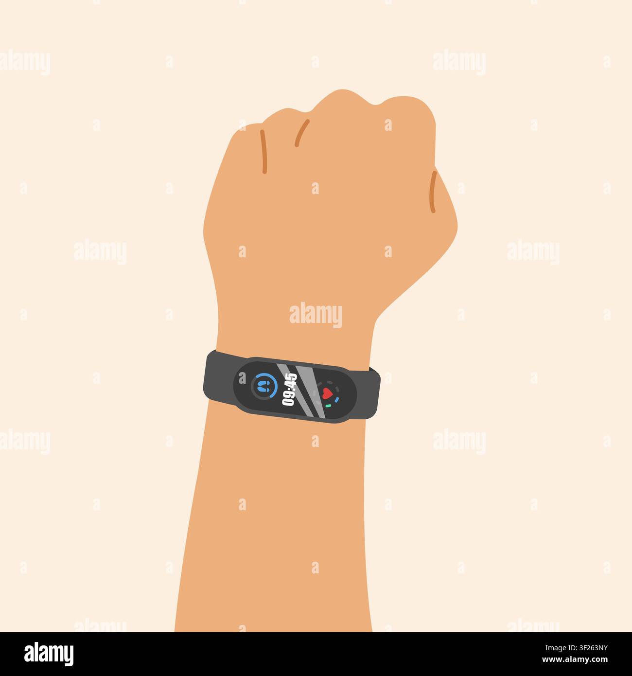 Fitness tracker on hand wrist vector Stock Vector