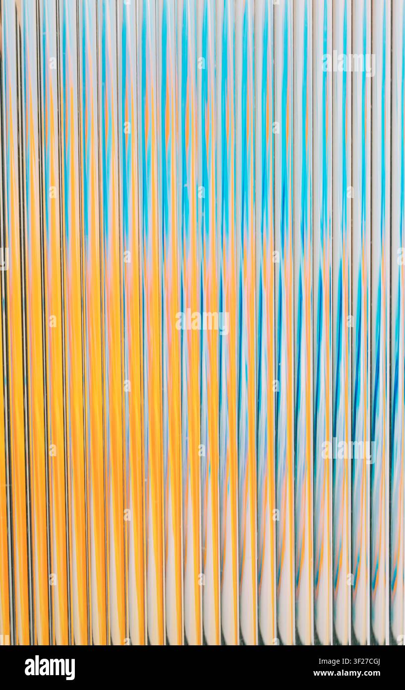 Abstract vertical lines creating blue orange texture background Stock Photo