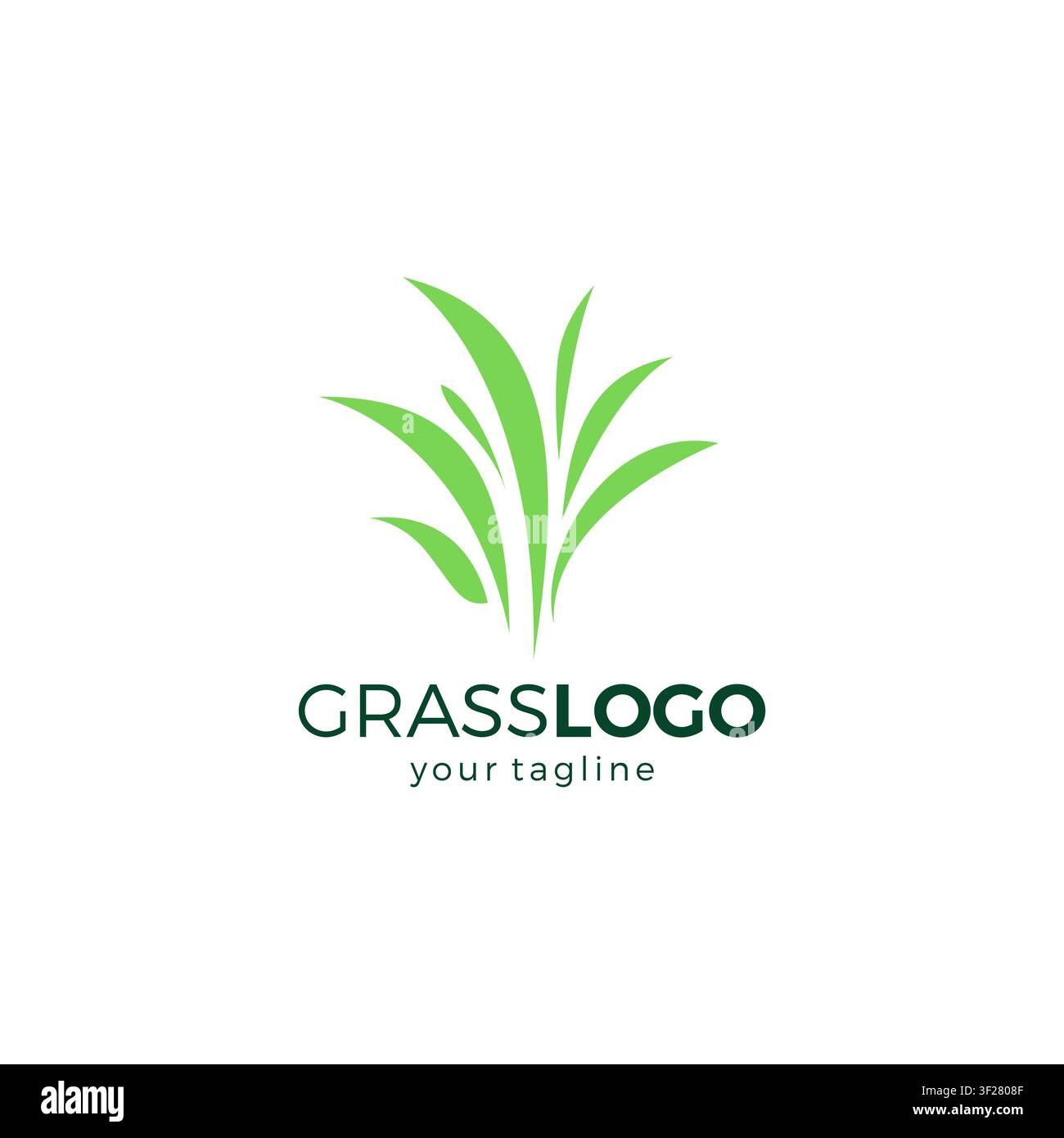 Grass Logo Vector Illustration. Green Grass Icon Stock Vector