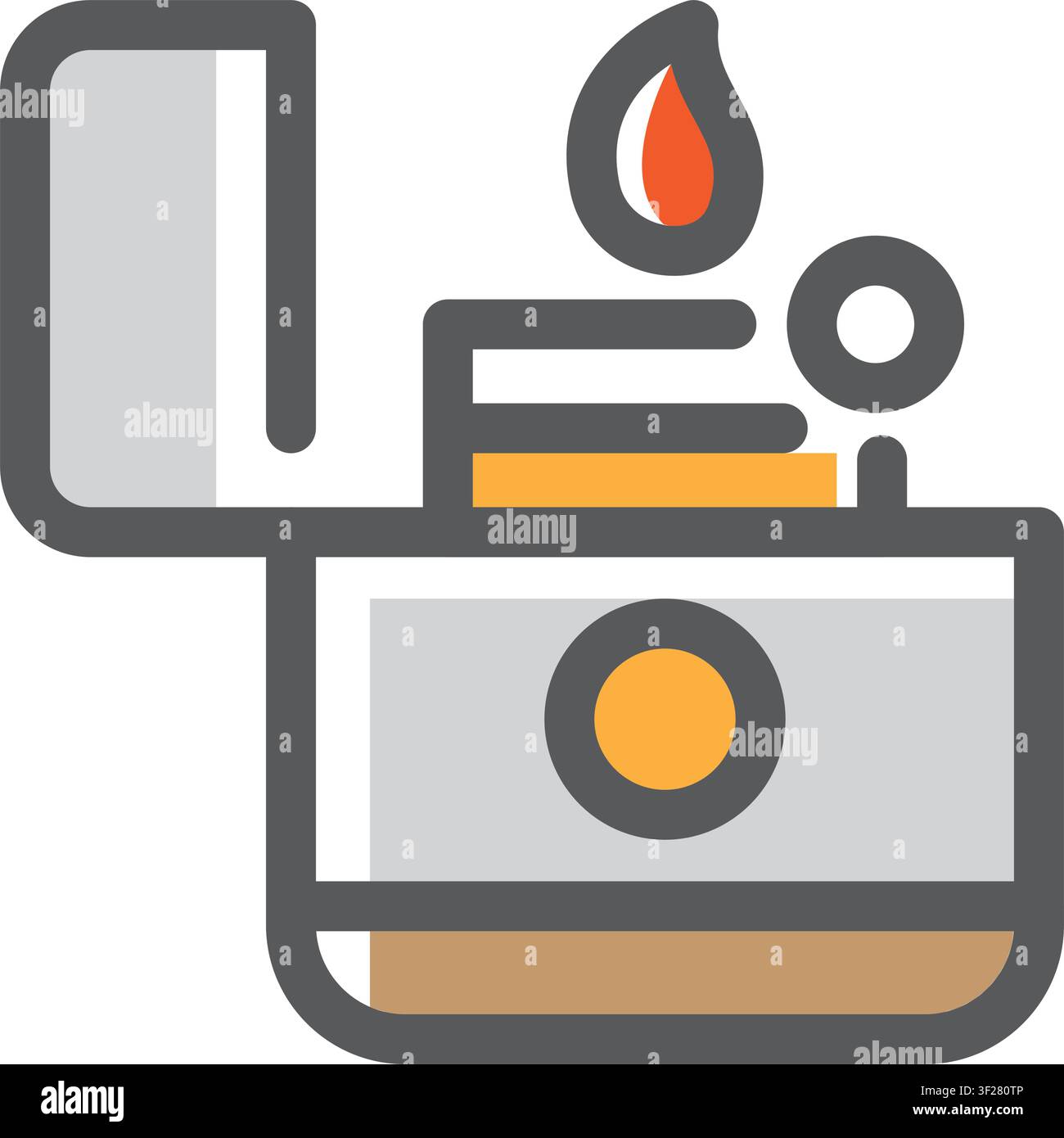 Lighter Icon, Cigarette, Flame, Fire, Ignition, Match, Spark Stock Vector