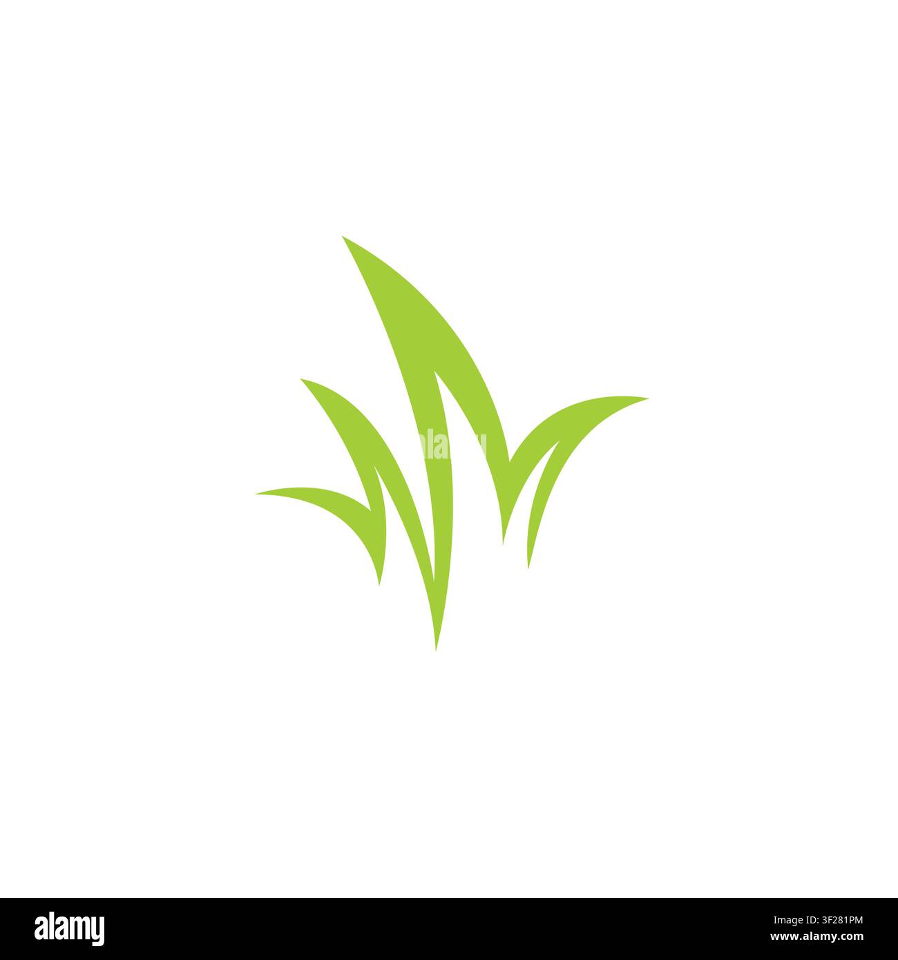 Grass Logo Vector Illustration. Green Grass Icon Vector Stock Vector