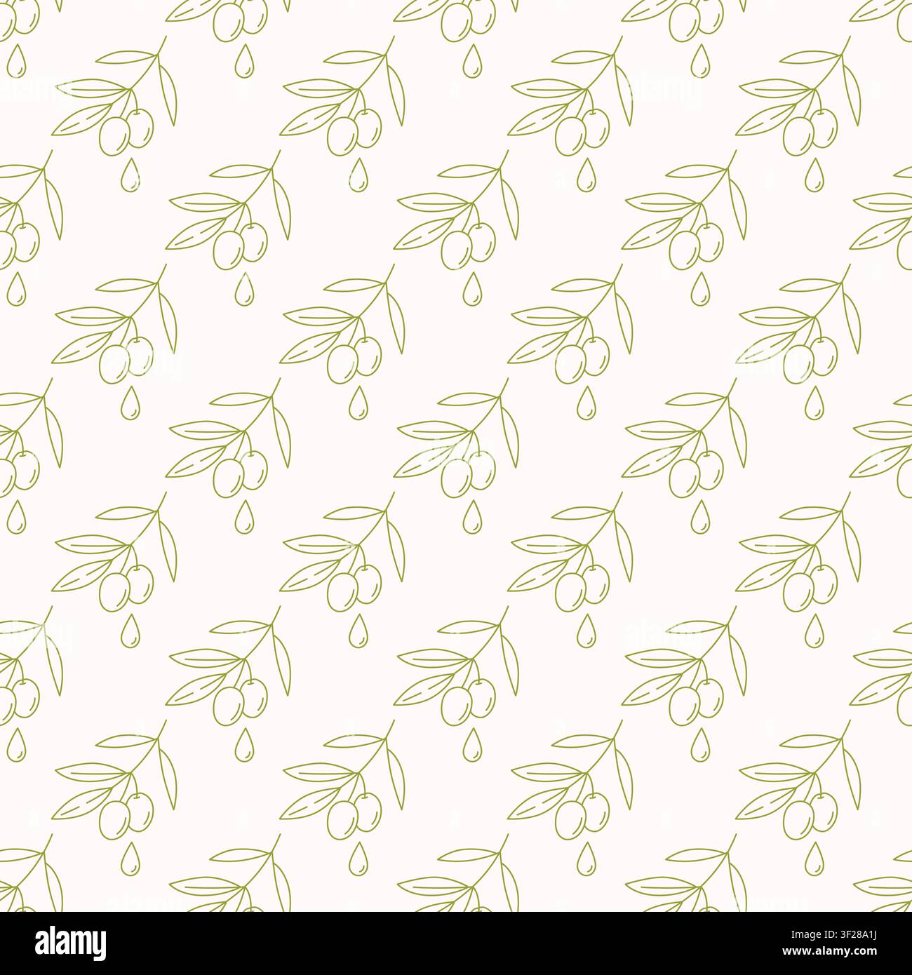 Elegant Olive Branch Seamless Pattern for Natural Designs Stock Vector