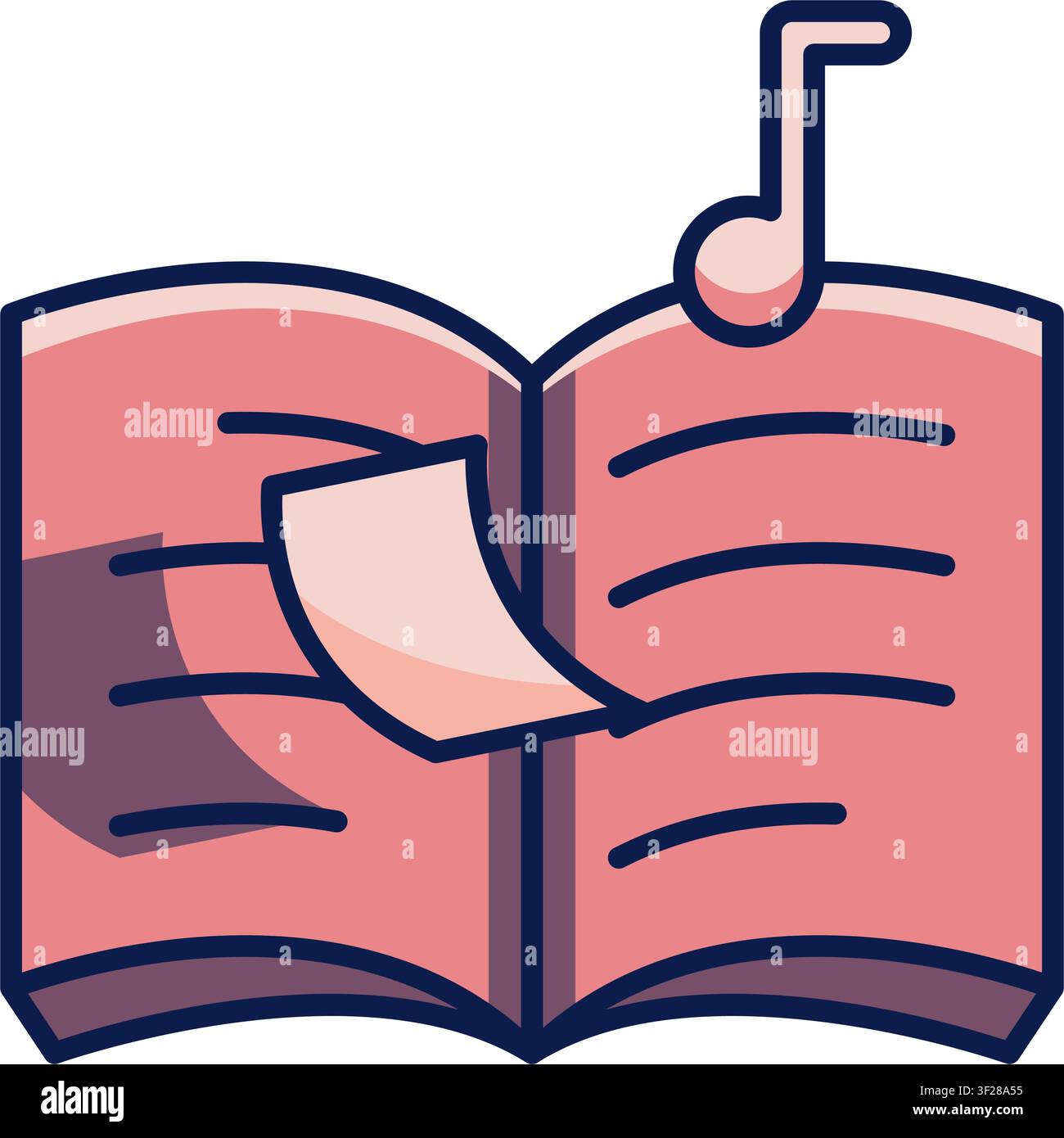 Book Music Icon, Audio, Sound, Learning, Education, Study, Read Stock Vector