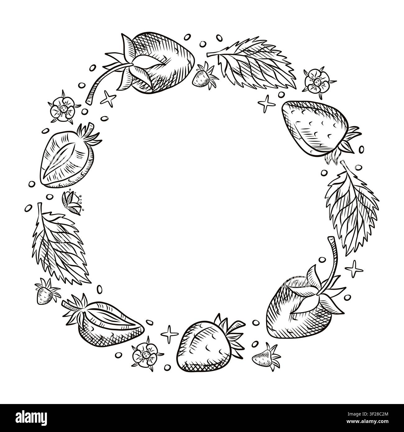 Vector frame with berries. Berries, strawberries, frame, blueberries, menus, packaging, labels, design. Stock Vector