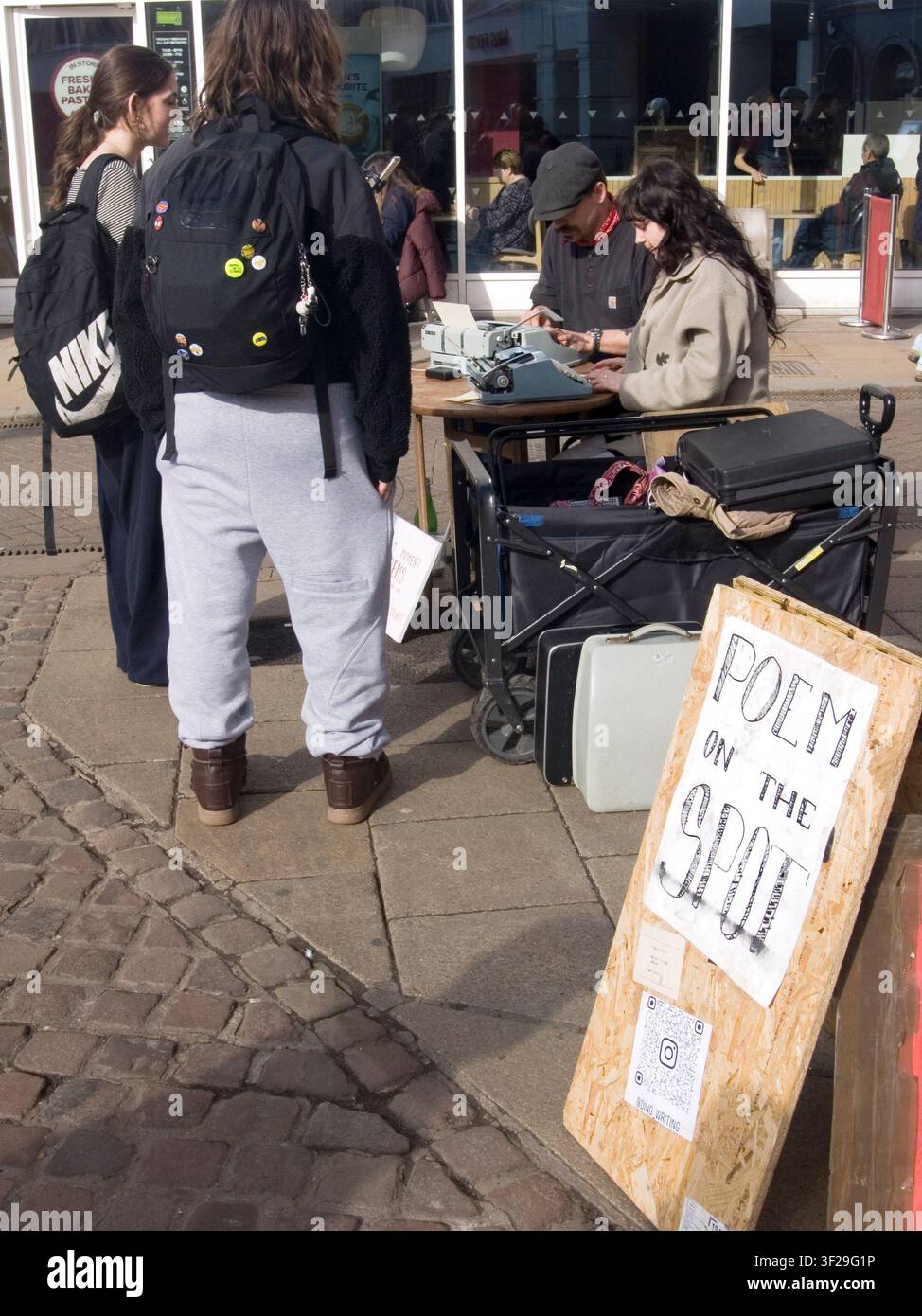 Poem on the Spot, Cambridge Stock Photo