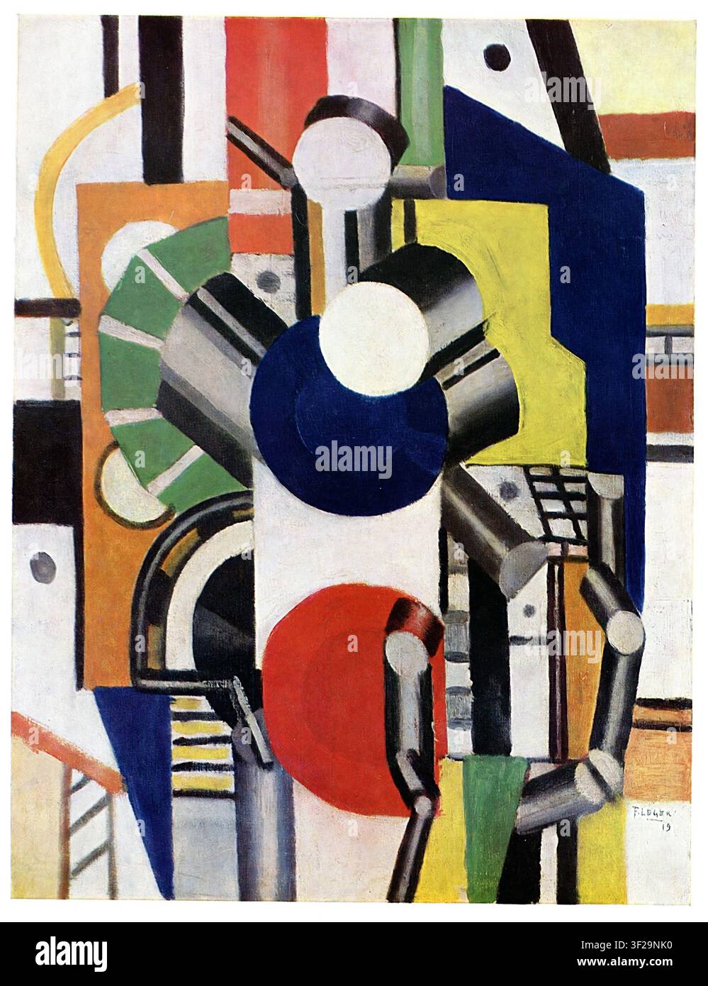 Fernand Léger; Éléments mécaniques 1919, Mechanical Elements, Mechanische Elemente, Elementos mecánicos; Simplified fragments of the human figure Stock Photo