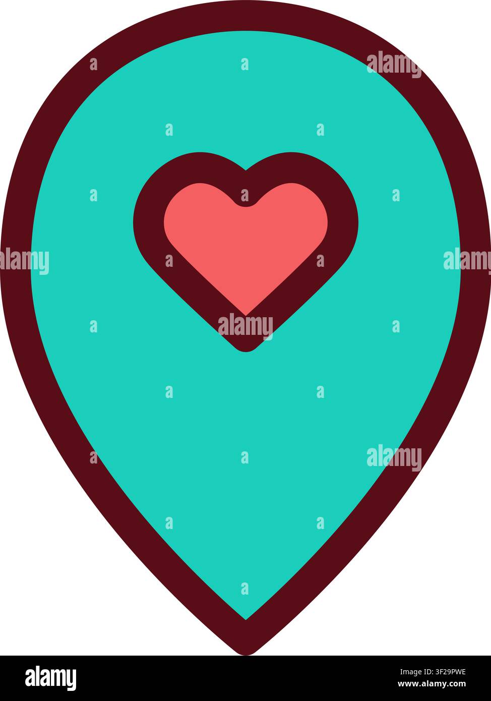 Heart Location Icon, Pin, Map, Marker, Pointer, Navigation, Gps Stock Vector