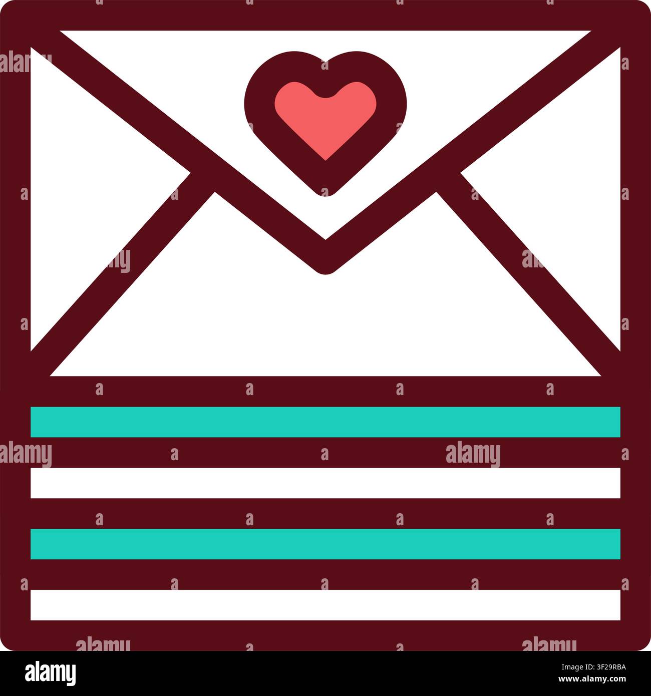Heart Emails Icon, Email, Love Message, Communication, Envelope Stock Vector