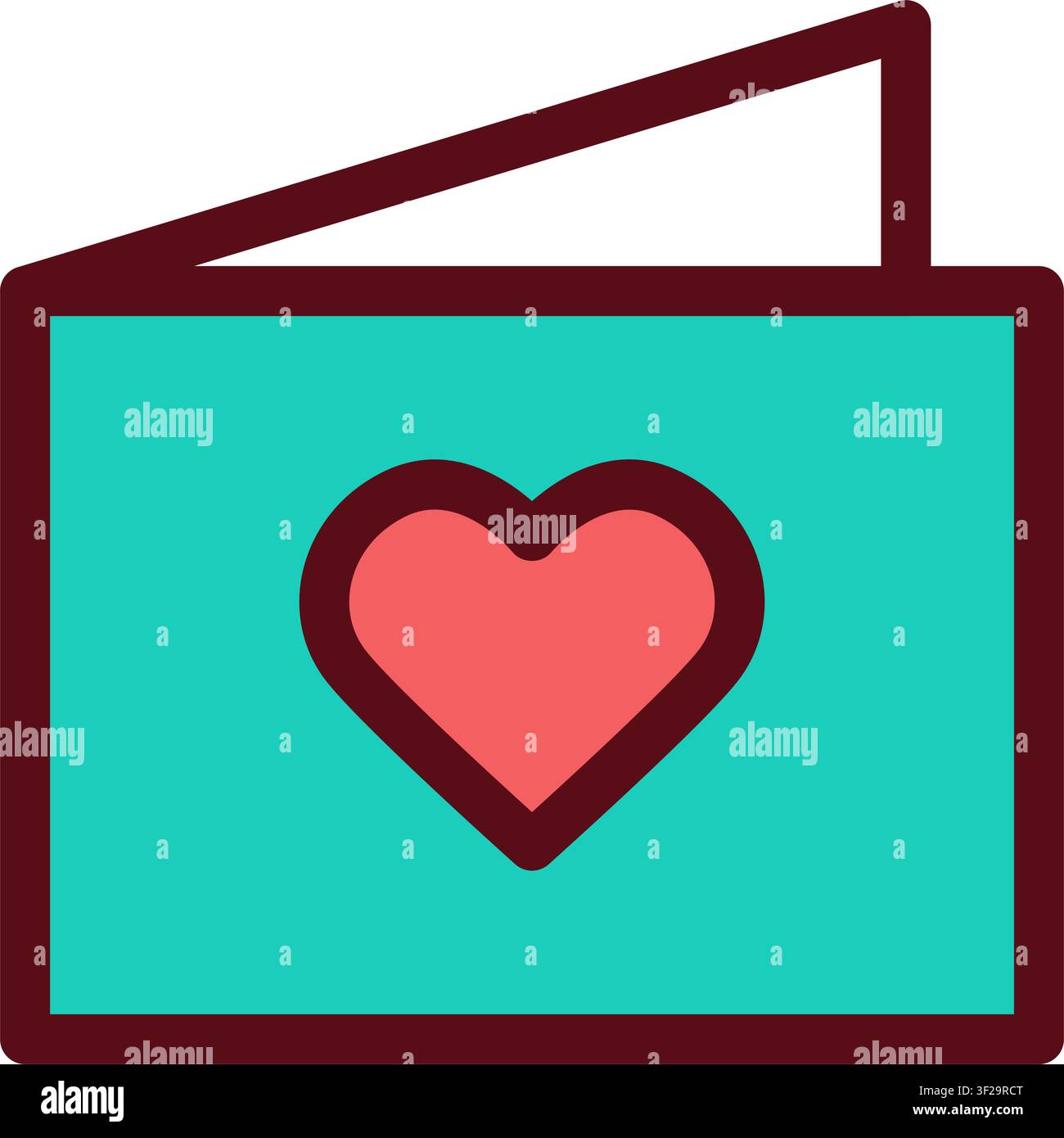 Heart Invitation Letter Icon, Love, Romantic, Note Stock Vector