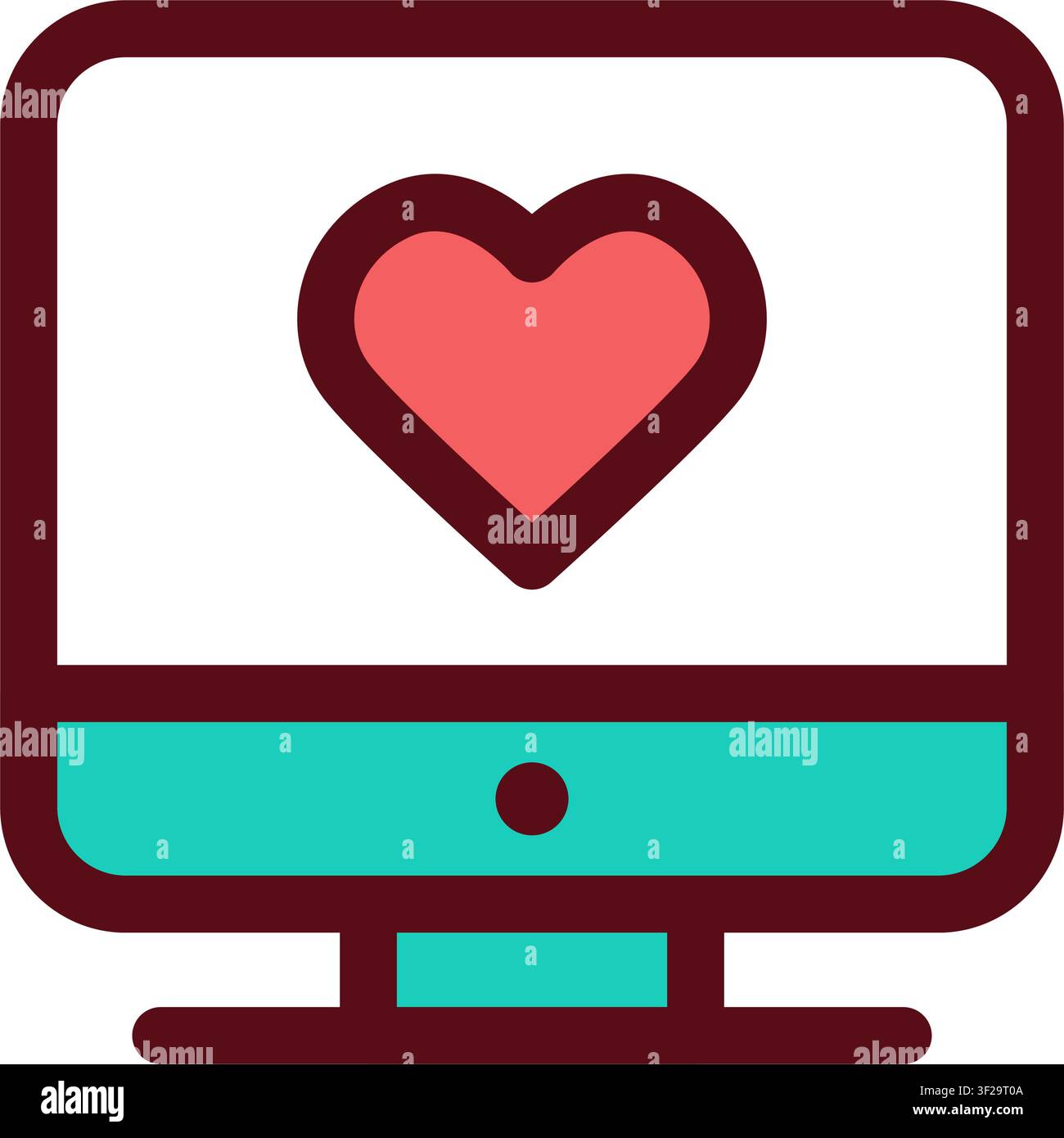 Monitor Head Icon, Screen, Display, Computer, Device, Technology Stock Vector