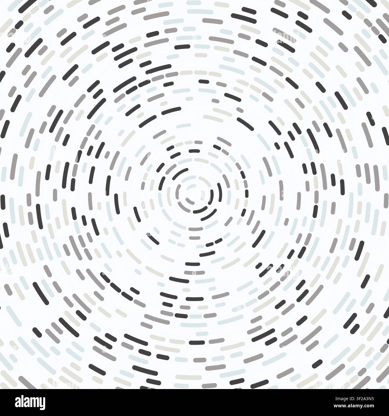 Neutral gray and Beige Round Concentric Circles with dashed lines, Vector Illustration. Stock Vector