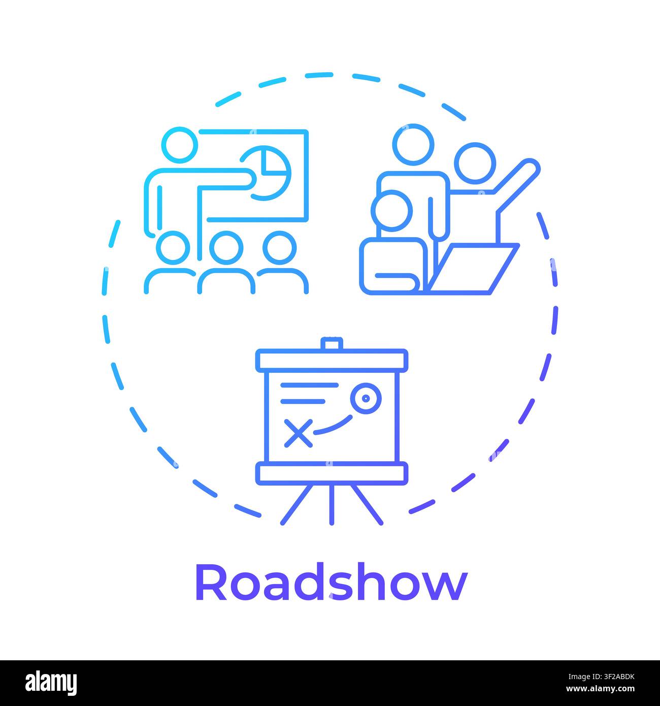 Roadshow blue gradient concept icon Stock Vector