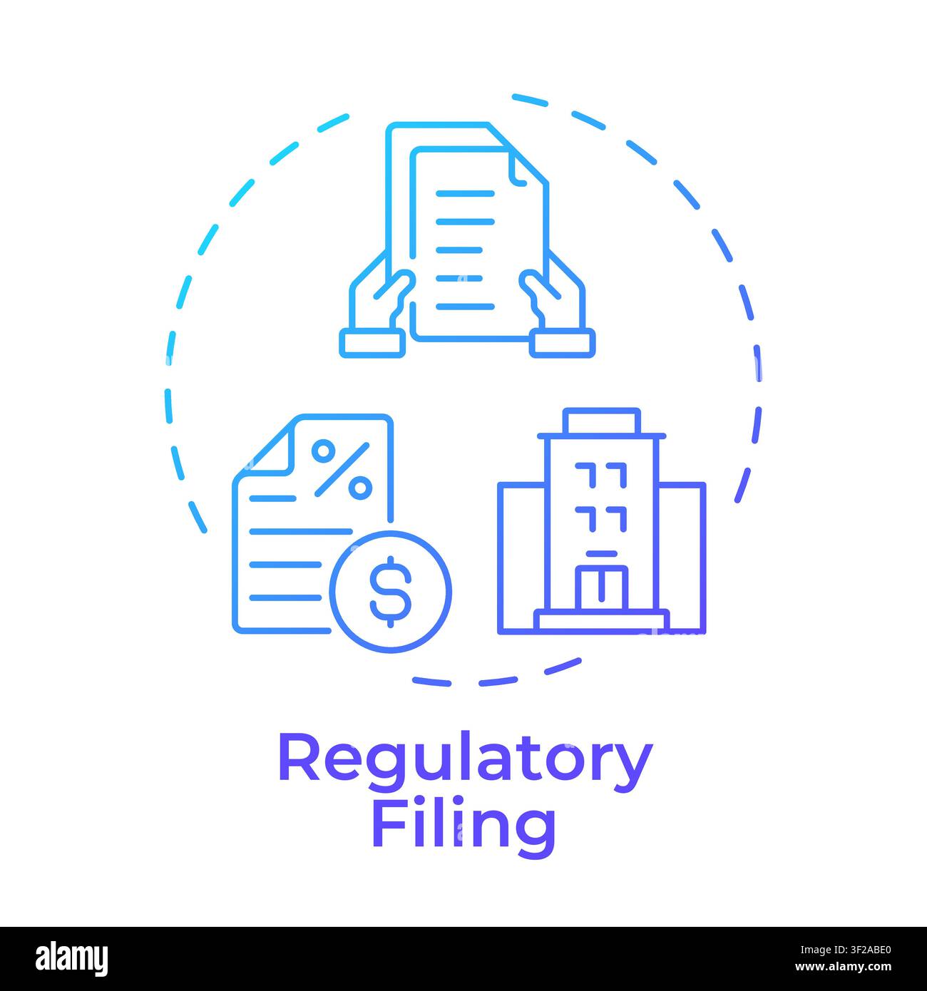 Regulatory filing blue gradient concept icon Stock Vector