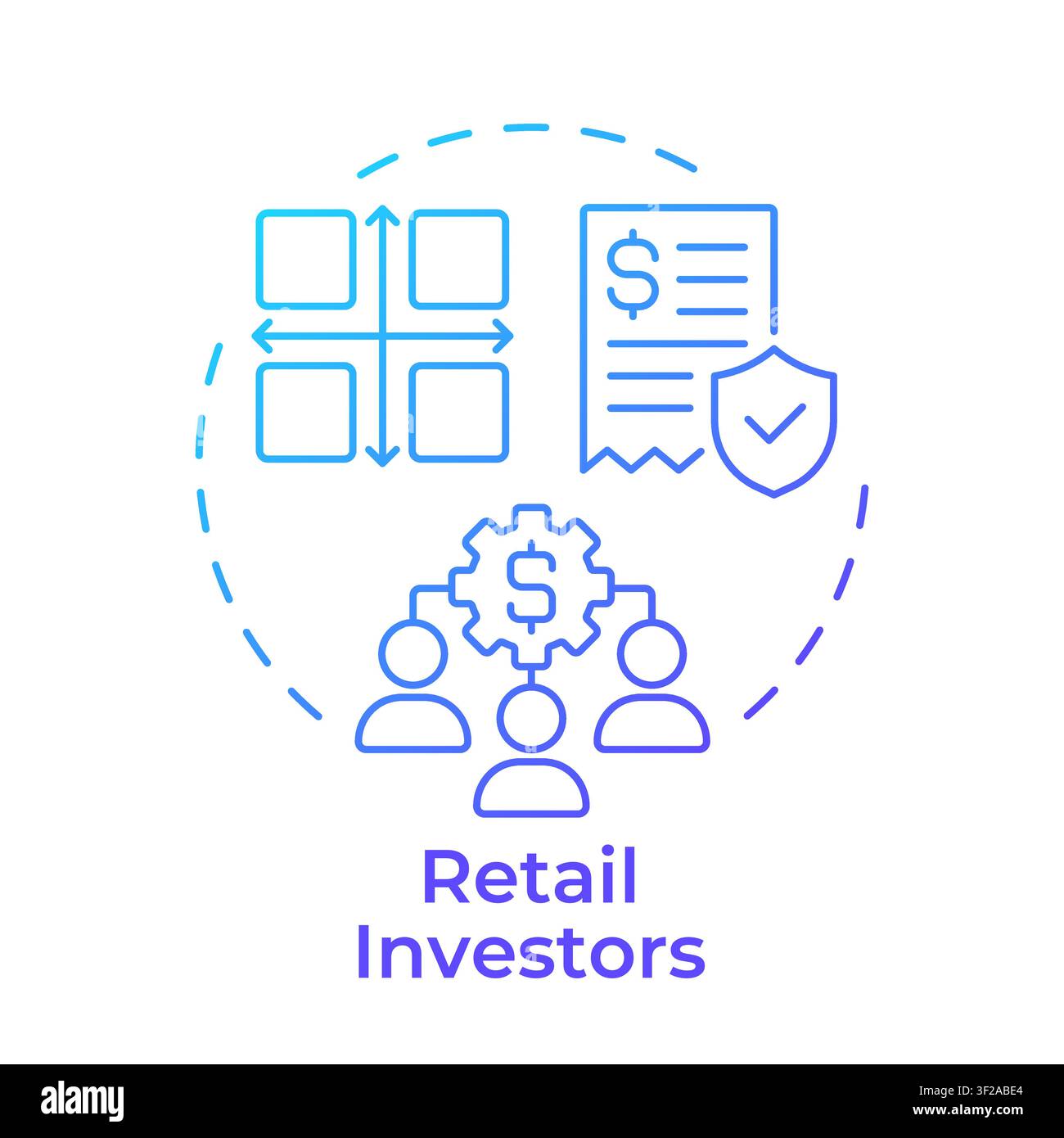 Retail investors blue gradient concept icon Stock Vector