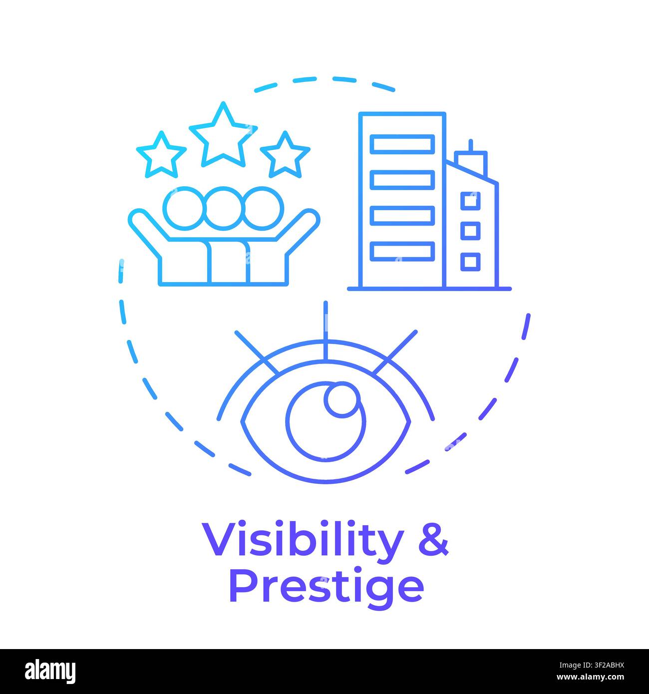 Visibility and prestige blue gradient concept icon Stock Vector