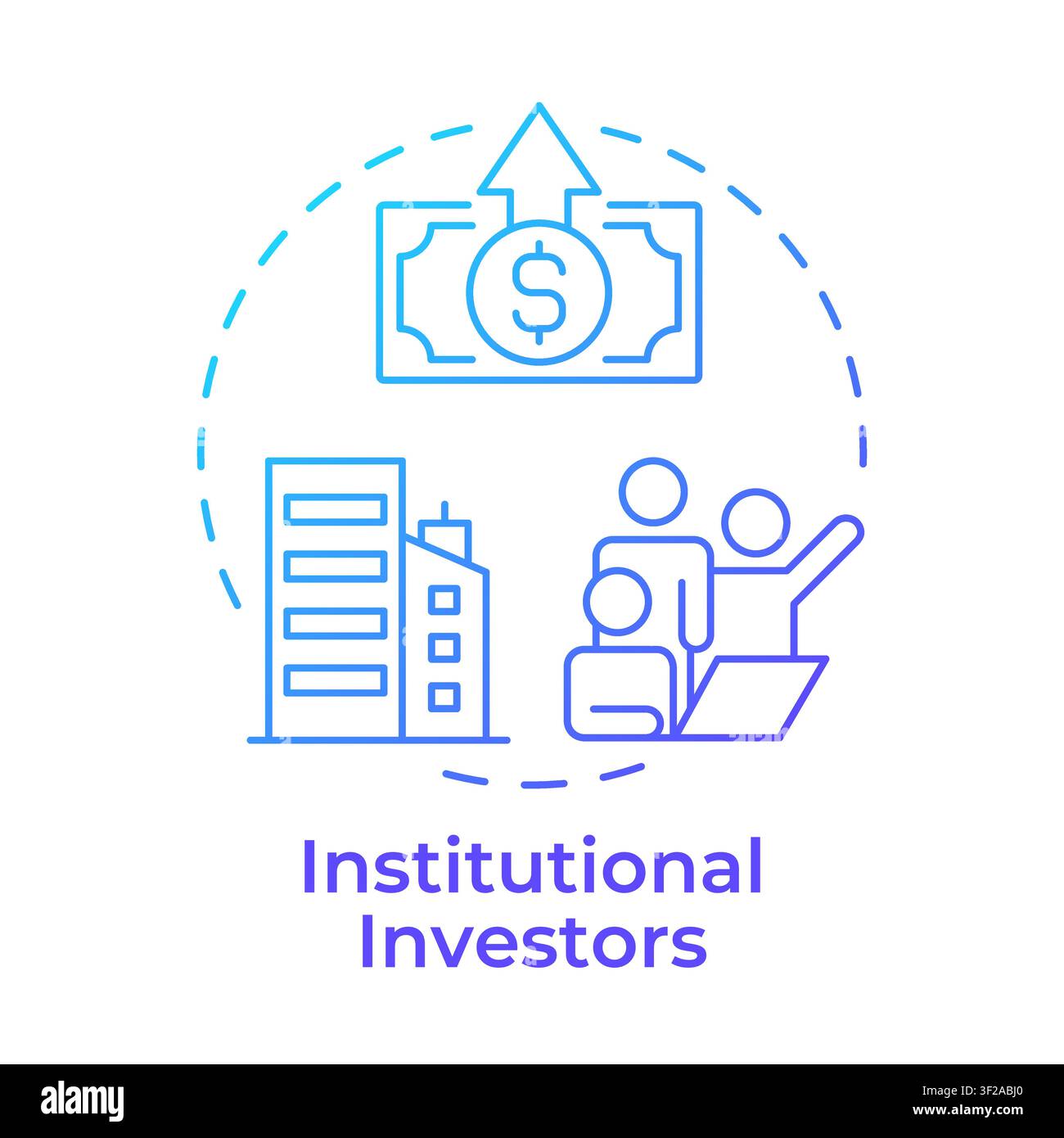 Institutional investors blue gradient concept icon Stock Vector