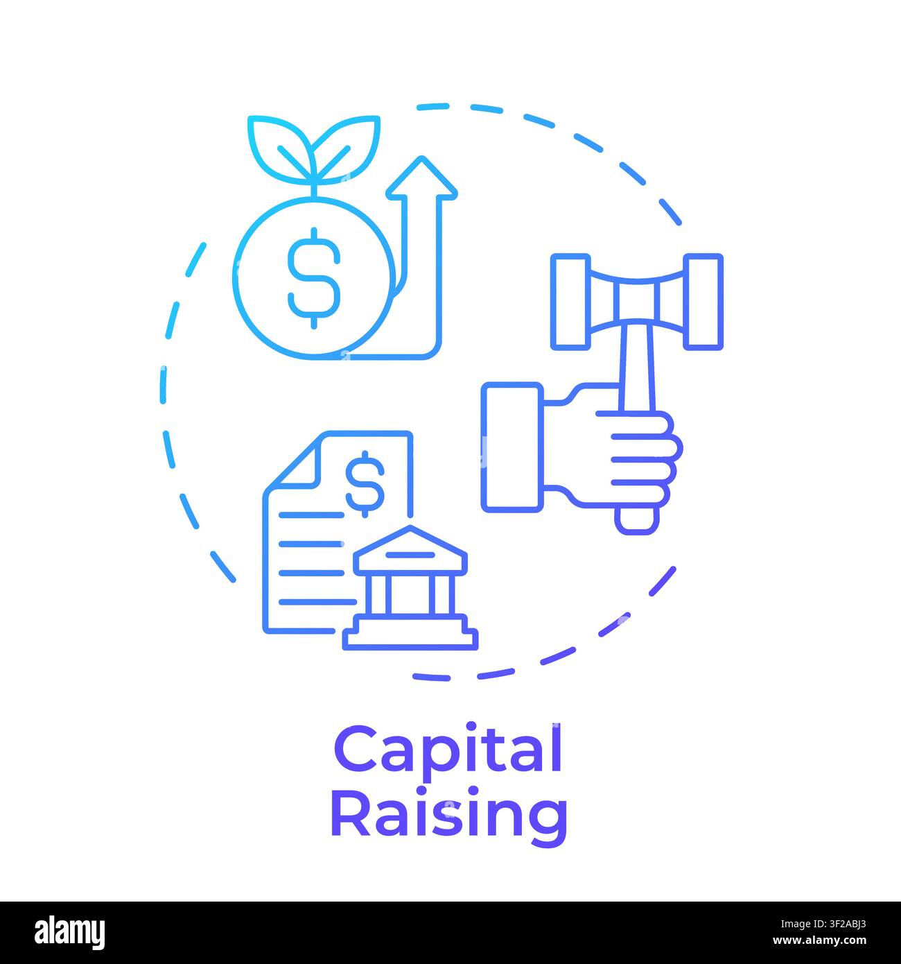 Capital raising blue gradient concept icon Stock Vector
