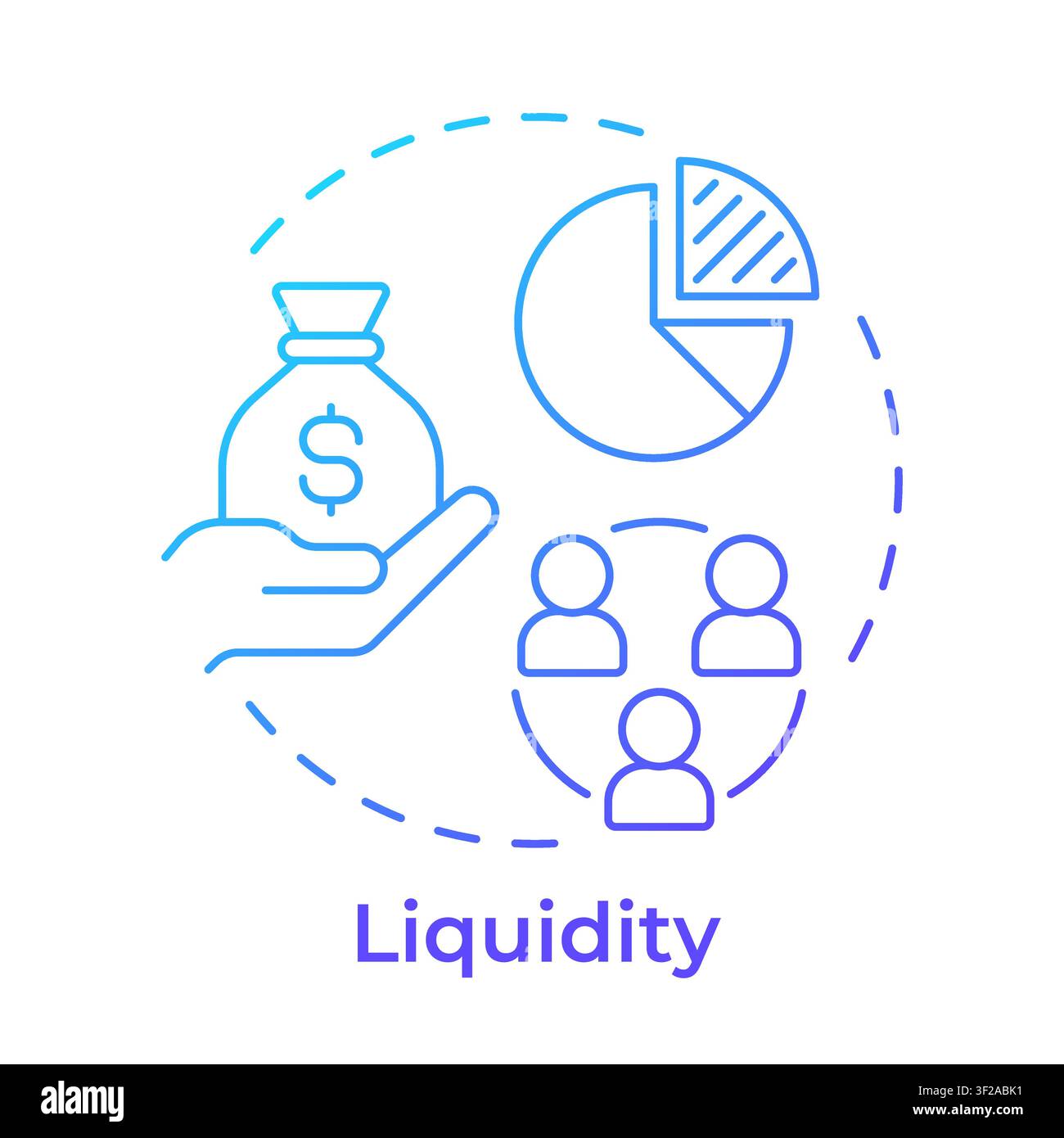 Liquidity blue gradient concept icon Stock Vector