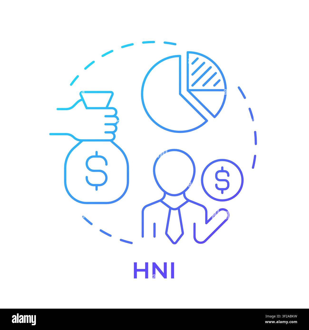 High net worth individuals blue gradient concept icon Stock Vector