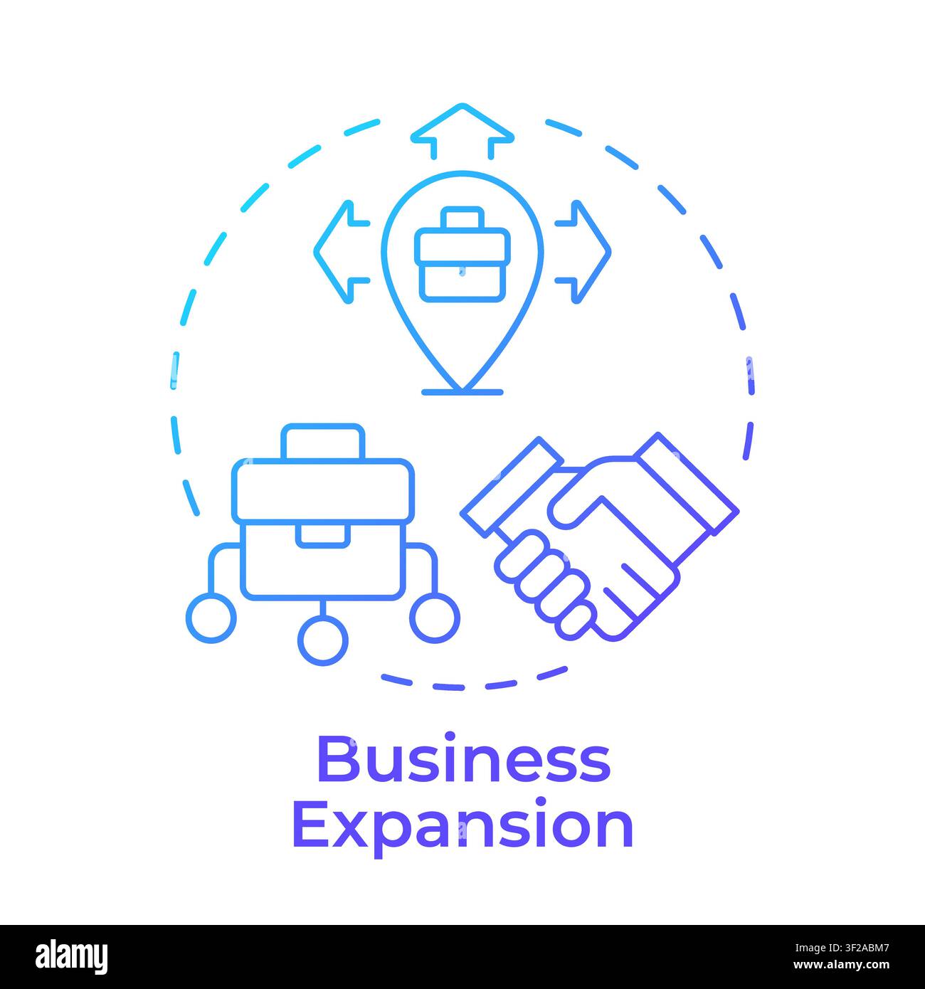 Business expansion blue gradient concept icon Stock Vector