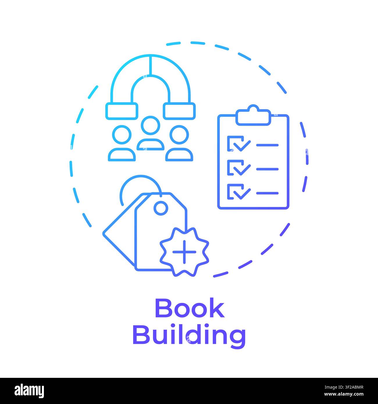 Book building blue gradient concept icon Stock Vector