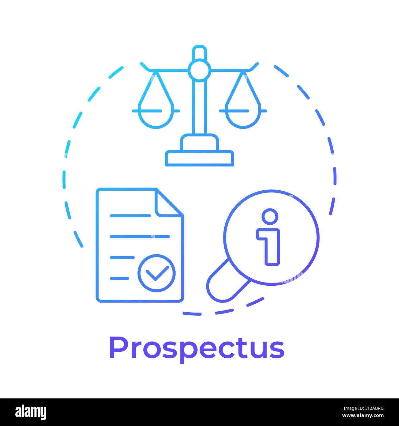 Prospectus blue gradient concept icon Stock Vector