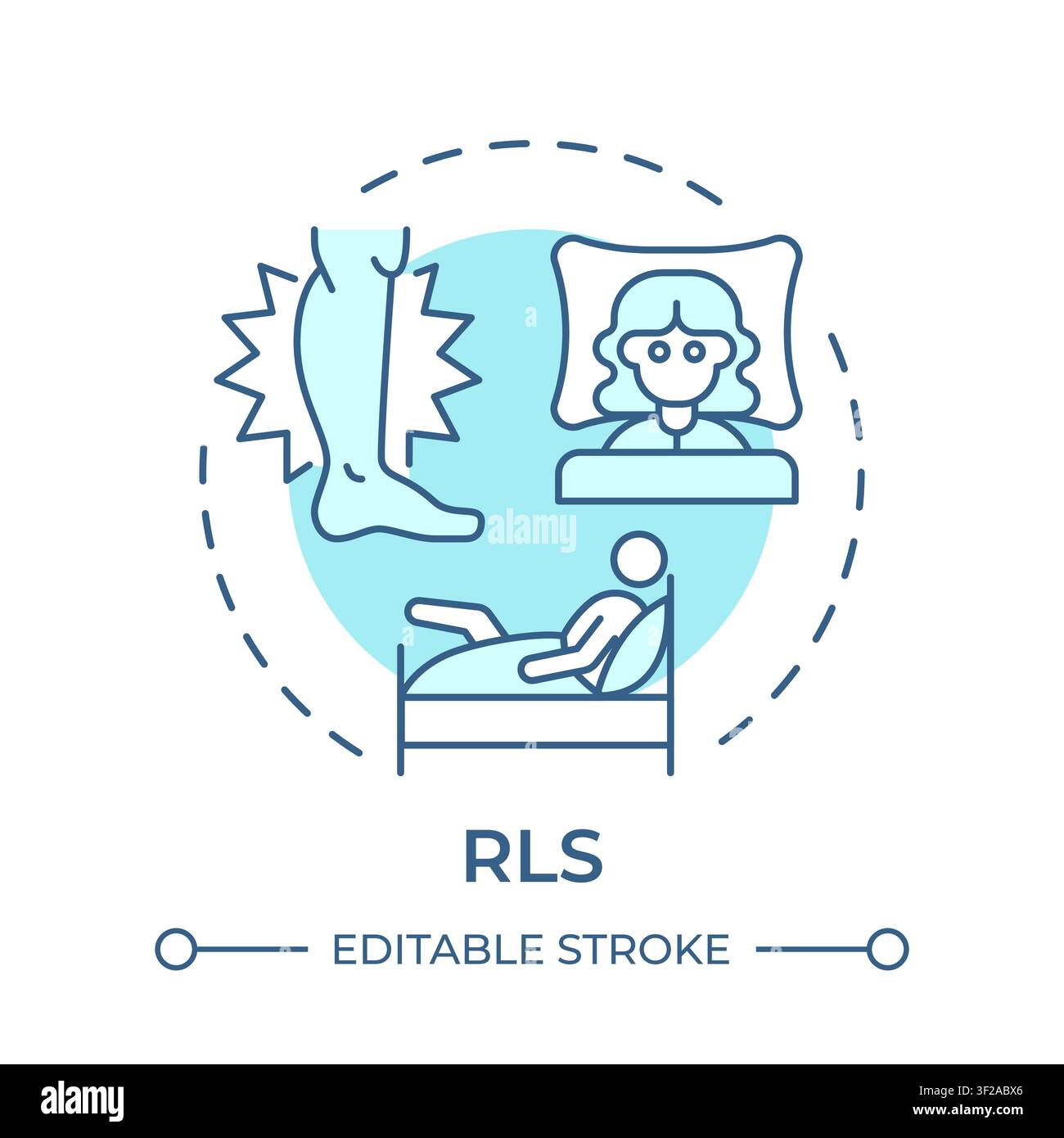 RLS soft blue concept icon Stock Vector