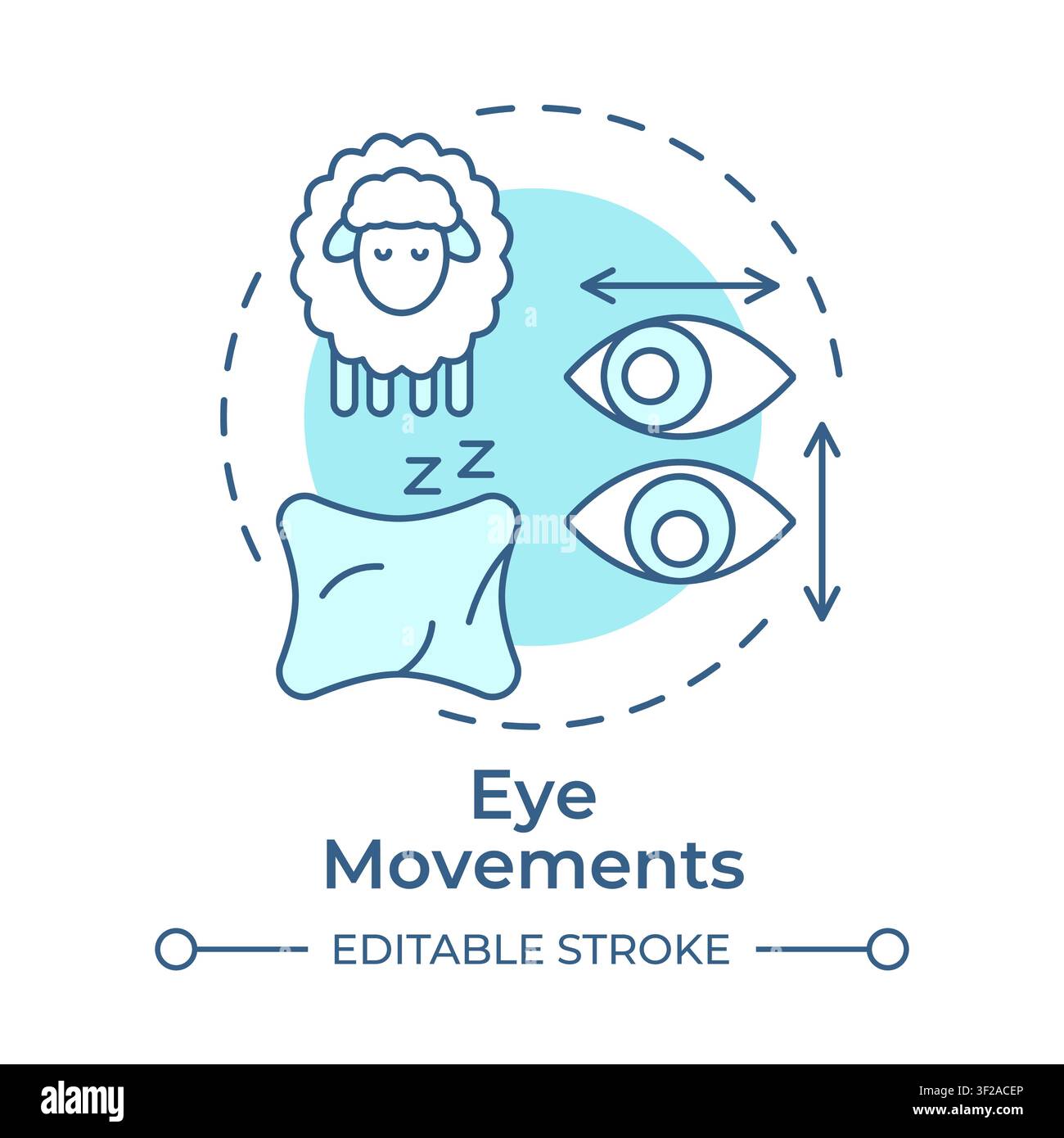 Eye movements soft blue concept icon Stock Vector