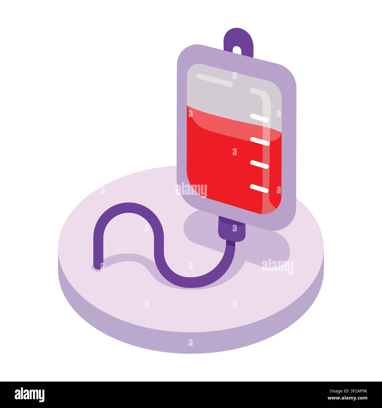 Blood Bag for Transfusion Isometric Vector Illustration Stock Vector
