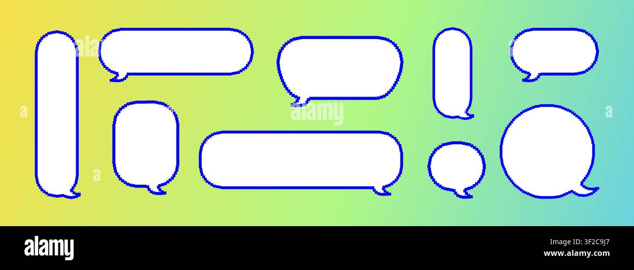 White balloon for chat message. Cute icon set. Vector frame for conversation cloud or digital memo Stock Vector