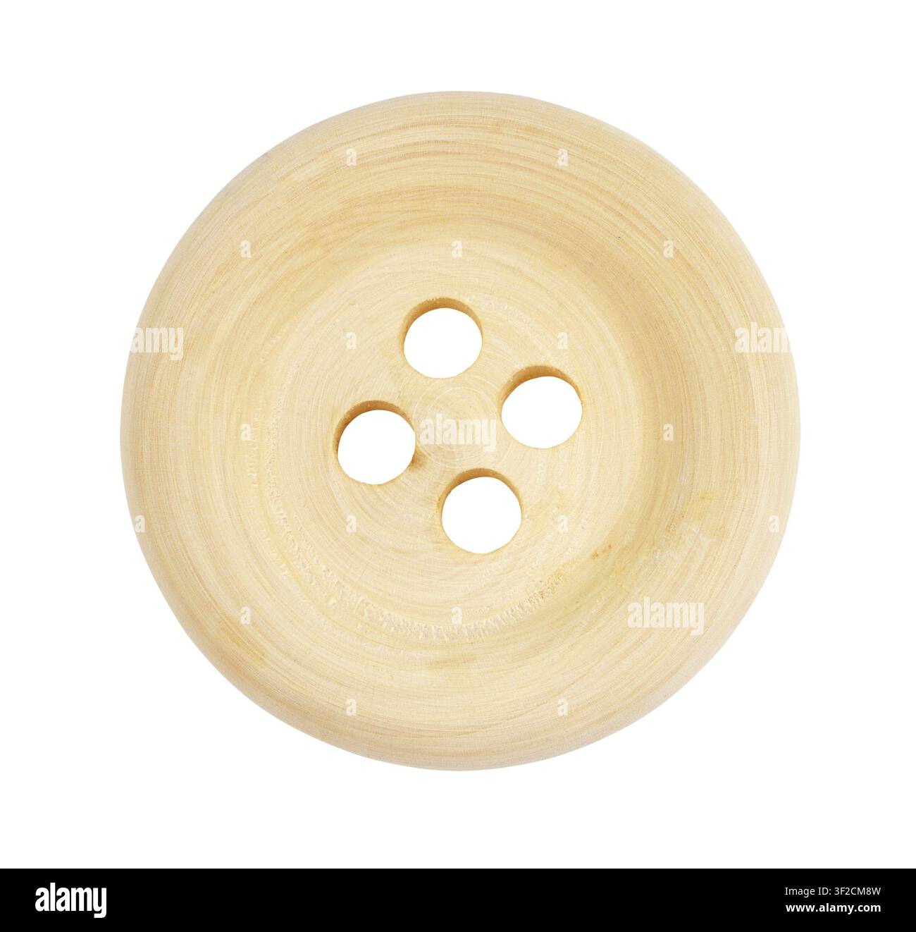 Big wooden button isolated on white Stock Photo