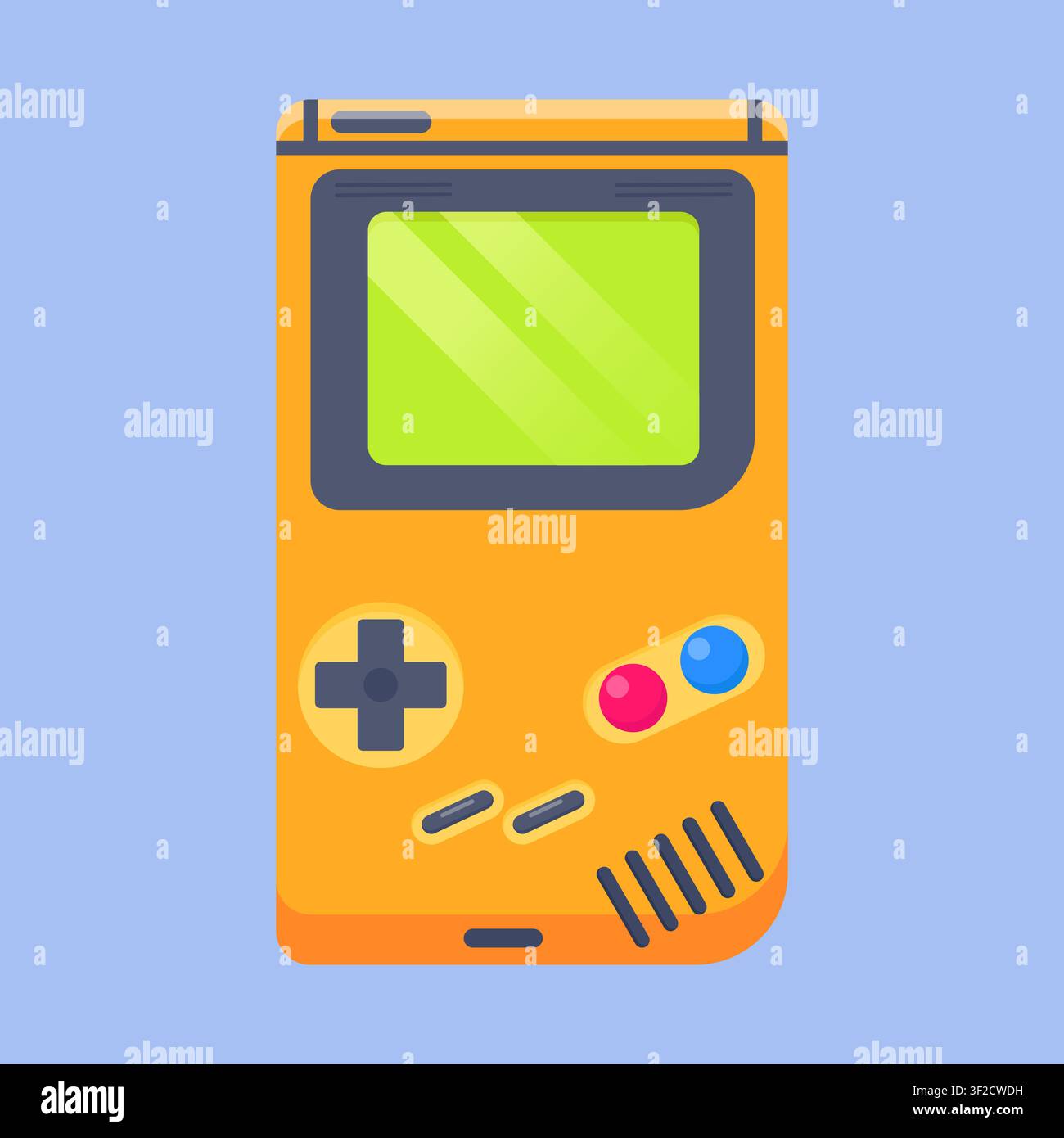 Retro Handheld Game Console Flat Vector Illustration Stock Vector