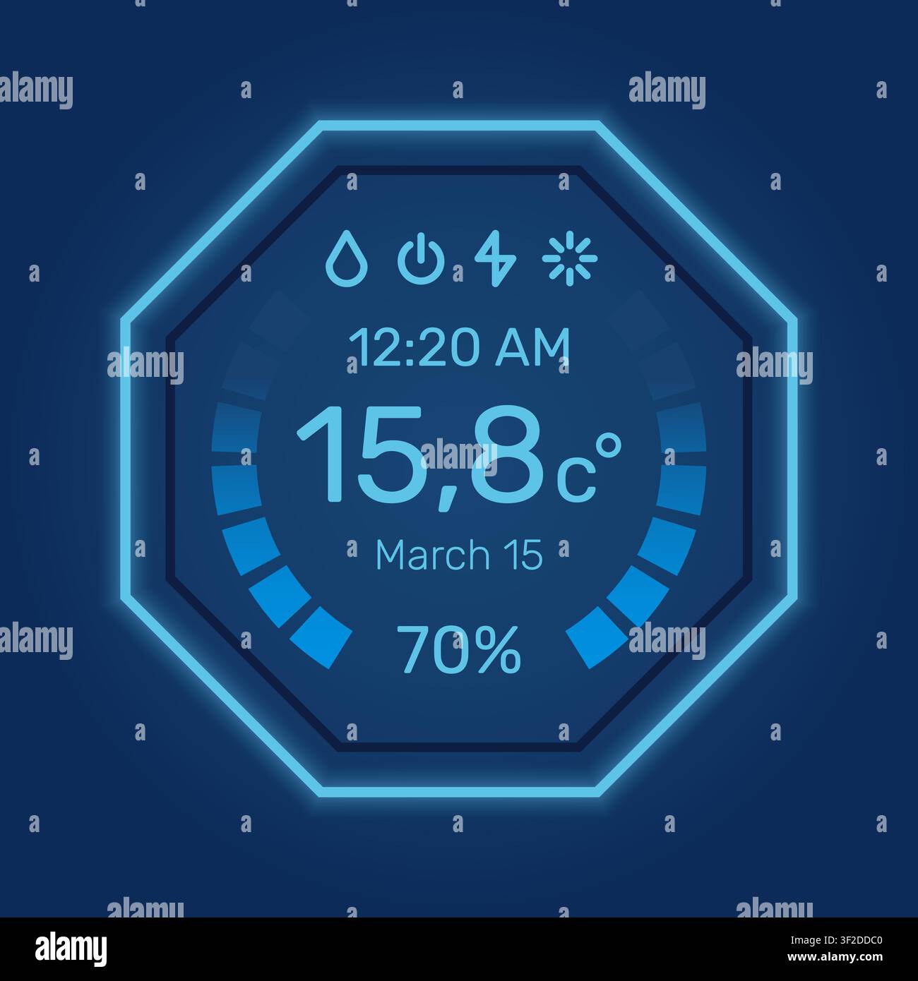 Smart Thermostat Interface Illustration Stock Vector