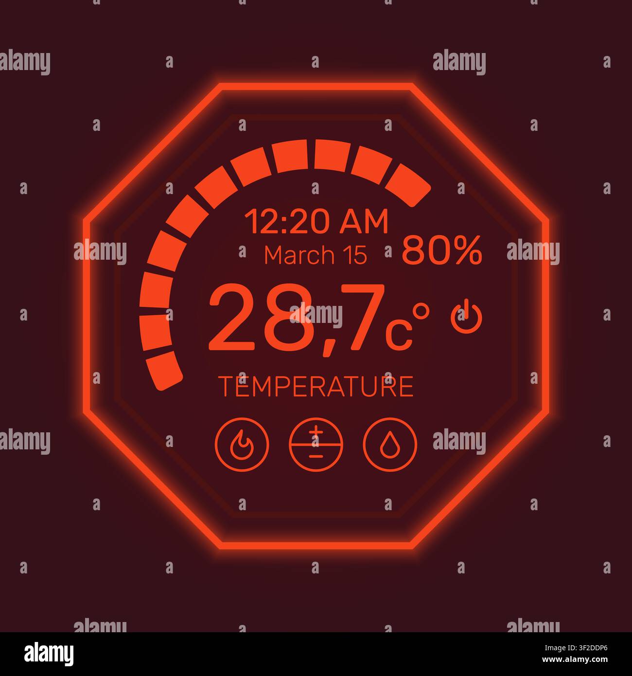 Smart Thermostat Interface Illustration Stock Vector