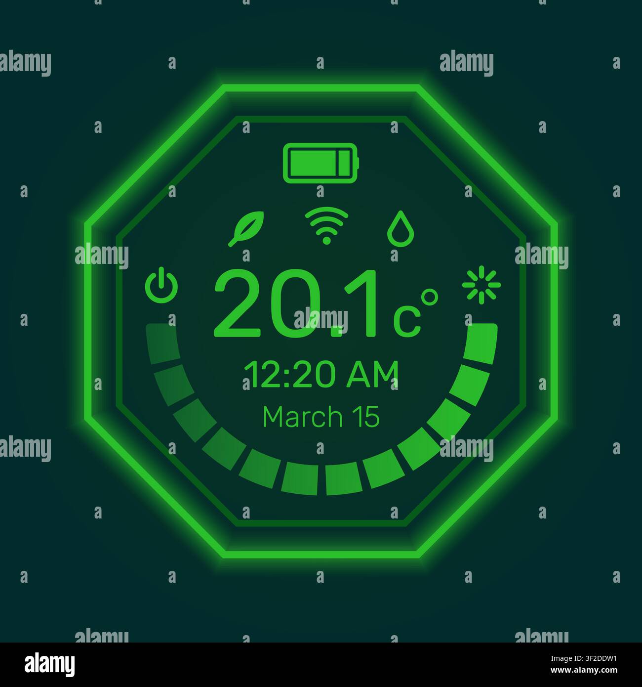 Smart Thermostat Interface Illustration Stock Vector