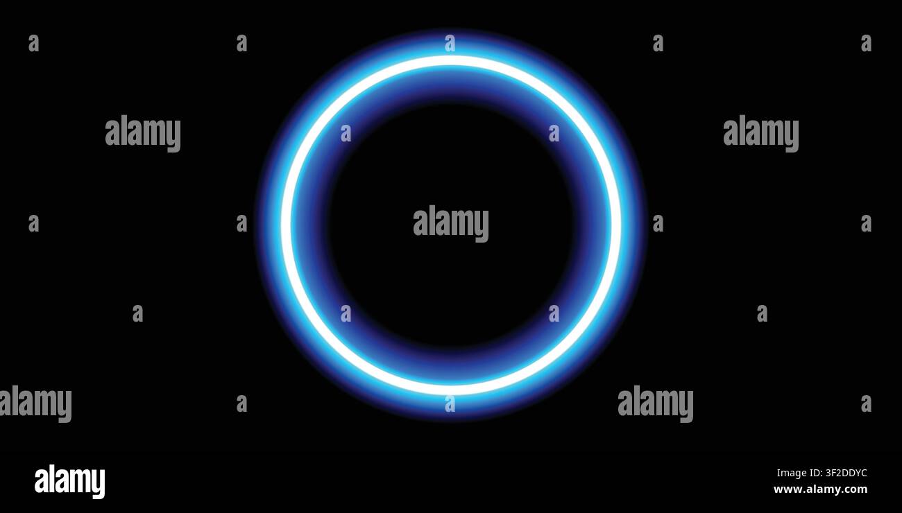 Futuristic Eclipsed Circle with blue lights Template Geometric eclipse-inspired vector featuring clean circular elements and glowing effects Stock Vector