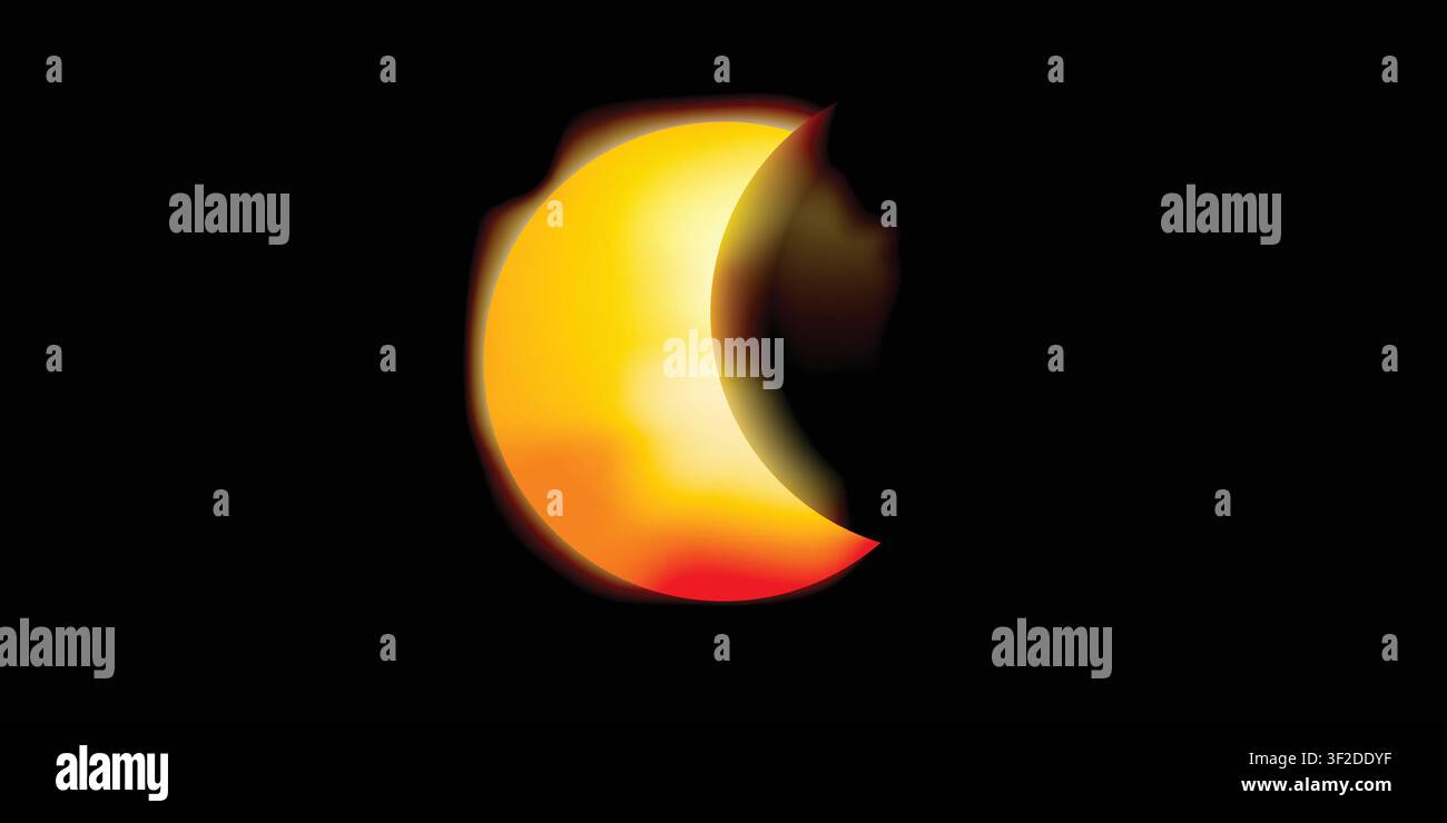 Futuristic Eclipsed Circle with blue lights Template Geometric eclipse-inspired vector featuring clean circular elements and glowing effects Stock Vector