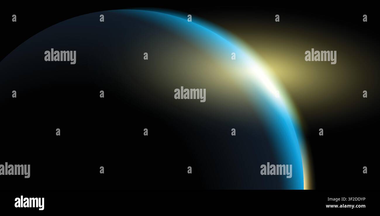 Abstract Solar Eclipsed blue lights Vector Background Modern vector illustration featuring a dramatic solar eclipse with glowing corona Stock Vector