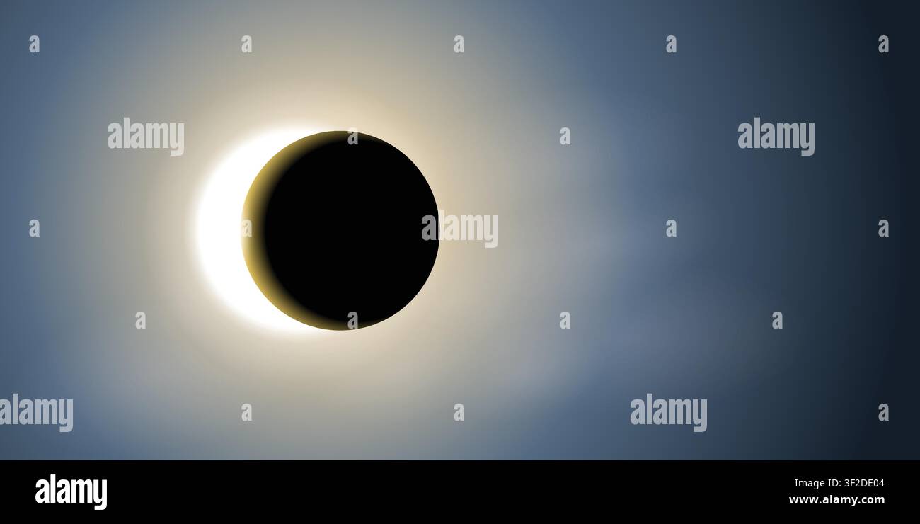 Futuristic Eclipsed Circle with blue lights Template Geometric eclipse-inspired vector featuring clean circular elements and glowing effects Stock Vector