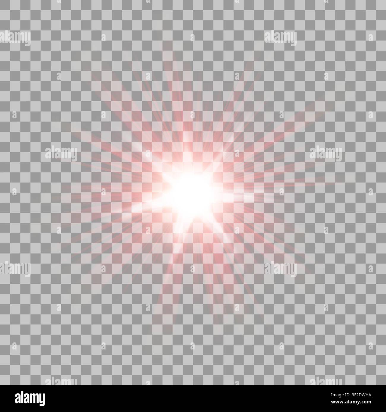 Abstract Red Rays Shine. Isolated on Transparent Background, Vector Illustration Stock Vector
