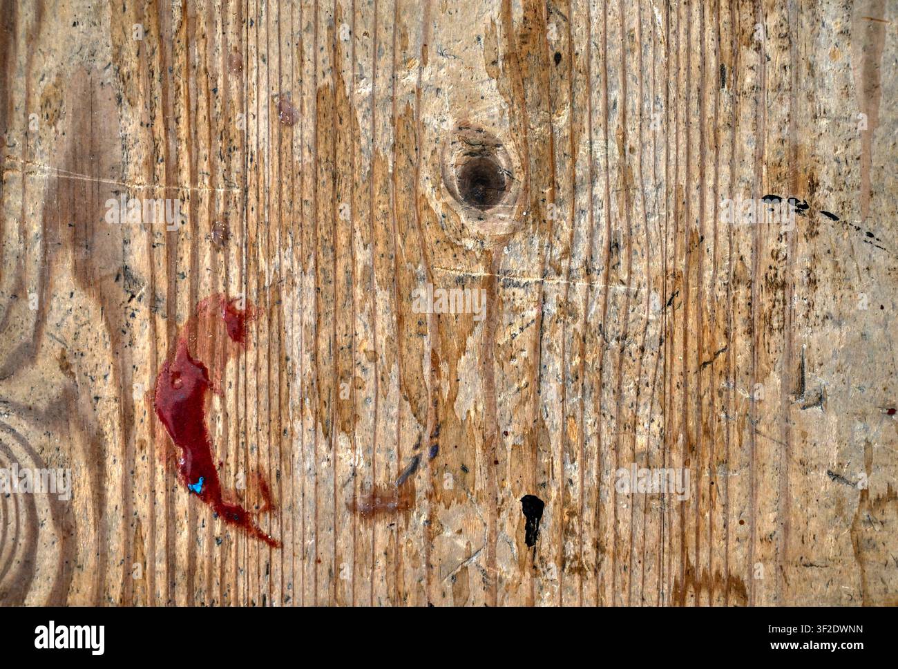 Weathered wooden work bench surface for abstract background texture Stock Photo