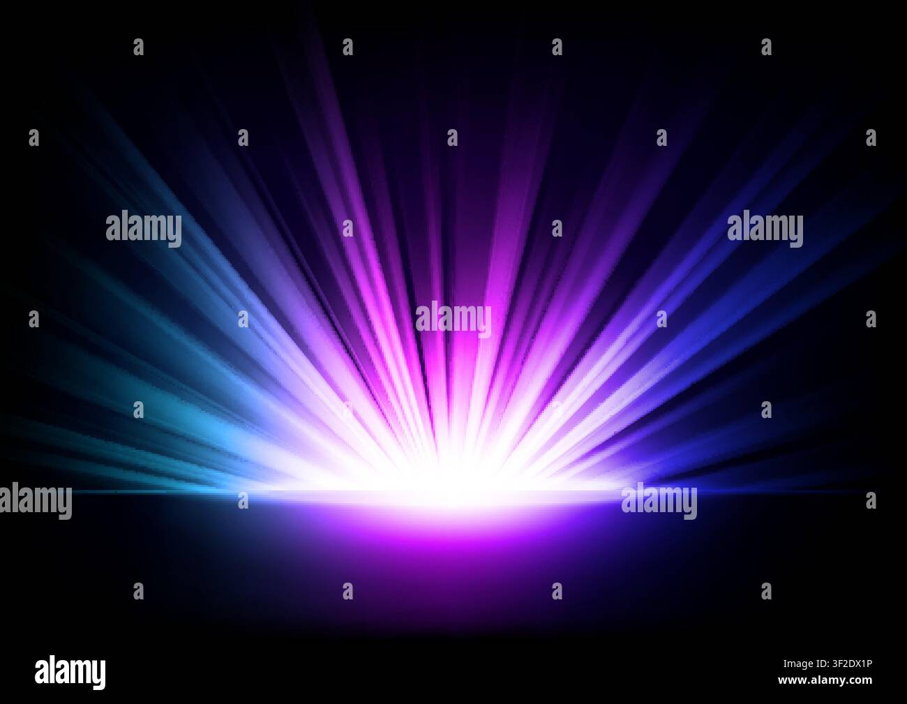 Multicolor Rays Rising on Dark Background, Vector Illustration Stock Vector